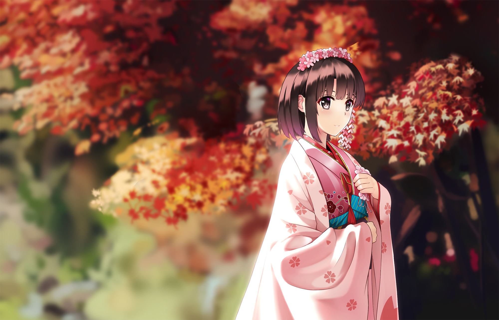 Megumi Katou in Kimono HD Wallpaper