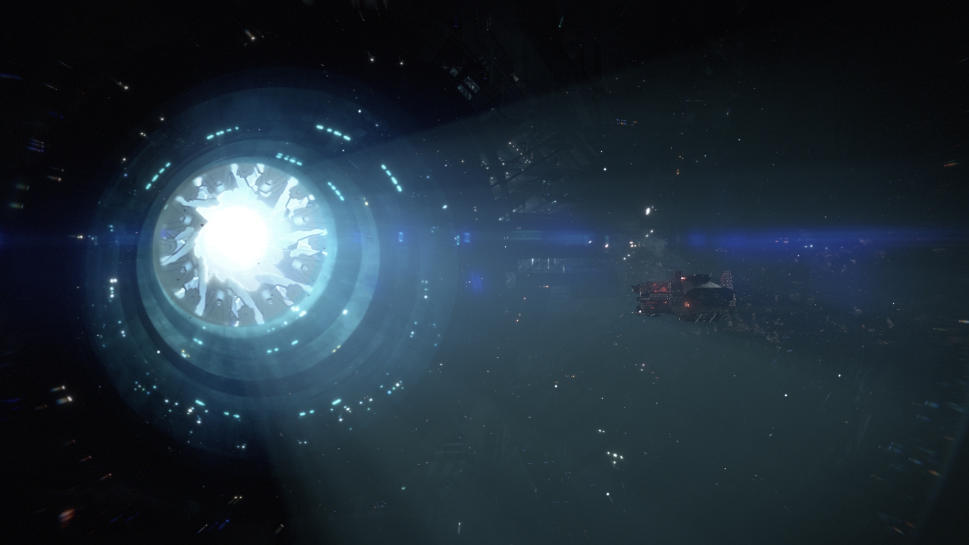 Master Chief in space near a portal HD Wallpaper