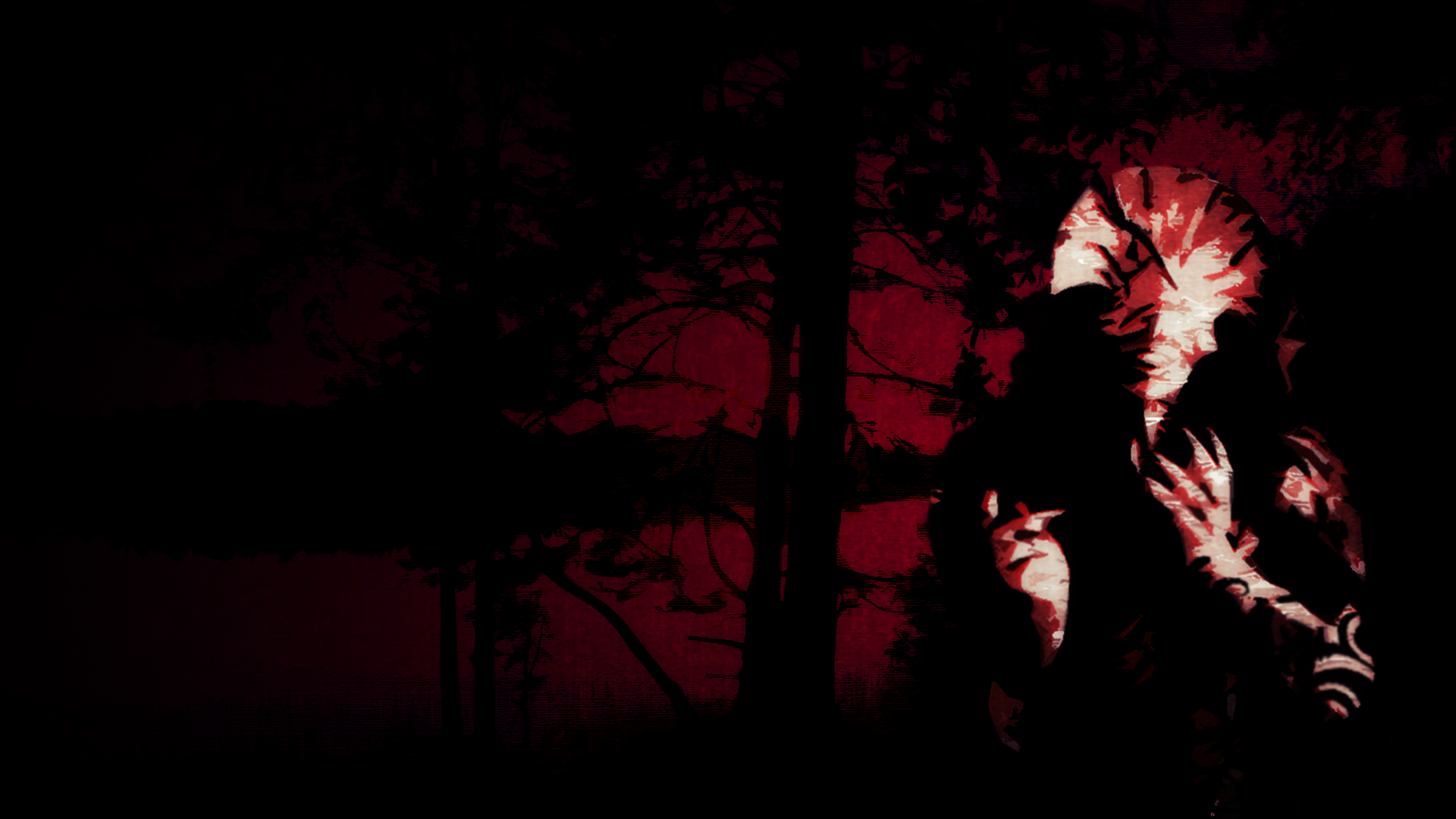Hellboy in a dark forest HD Wallpaper