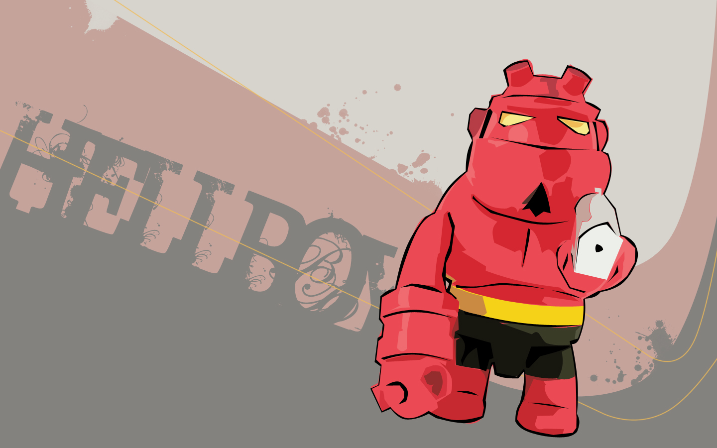 Hellboy character with text HD Wallpaper