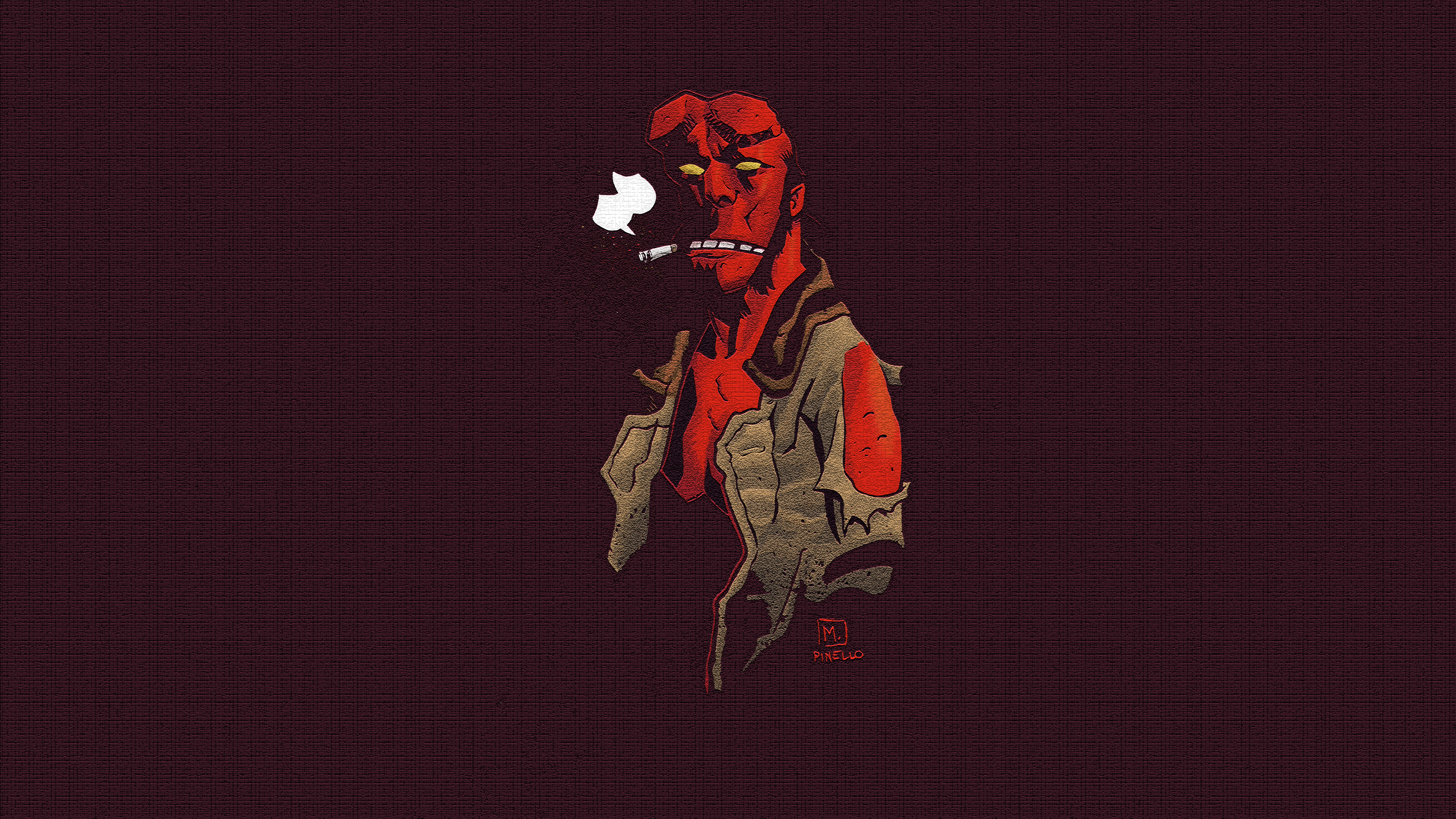 Hellboy smoking a cigarette HD Wallpaper