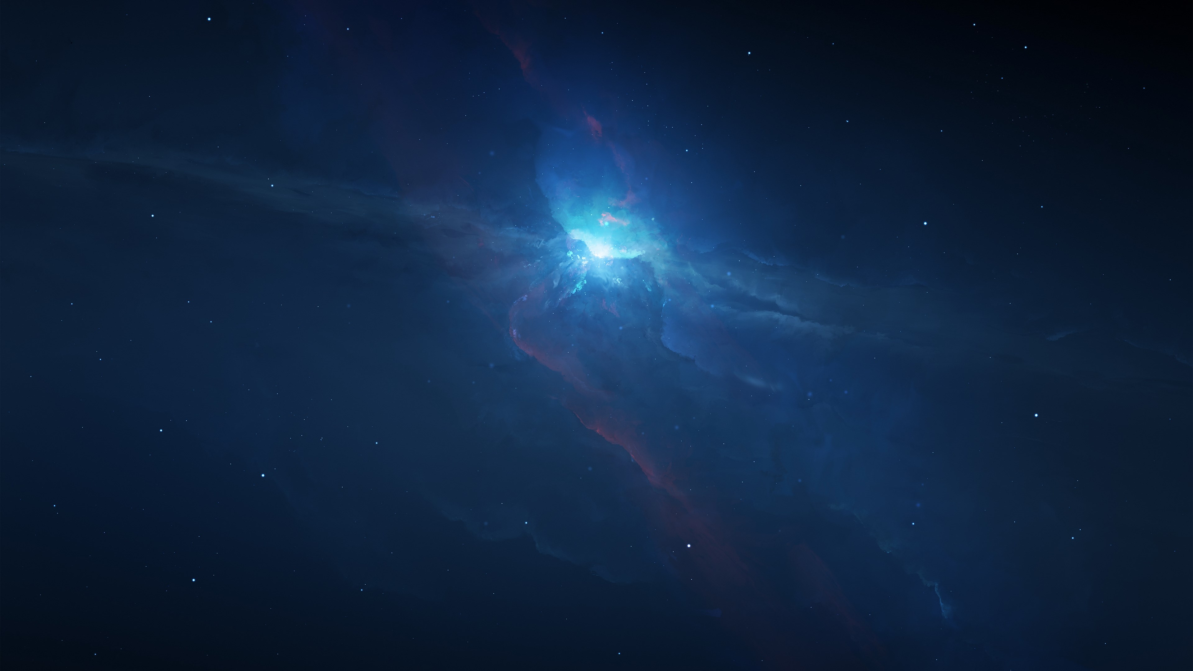 Blue nebula with stars in deep space HD Wallpaper