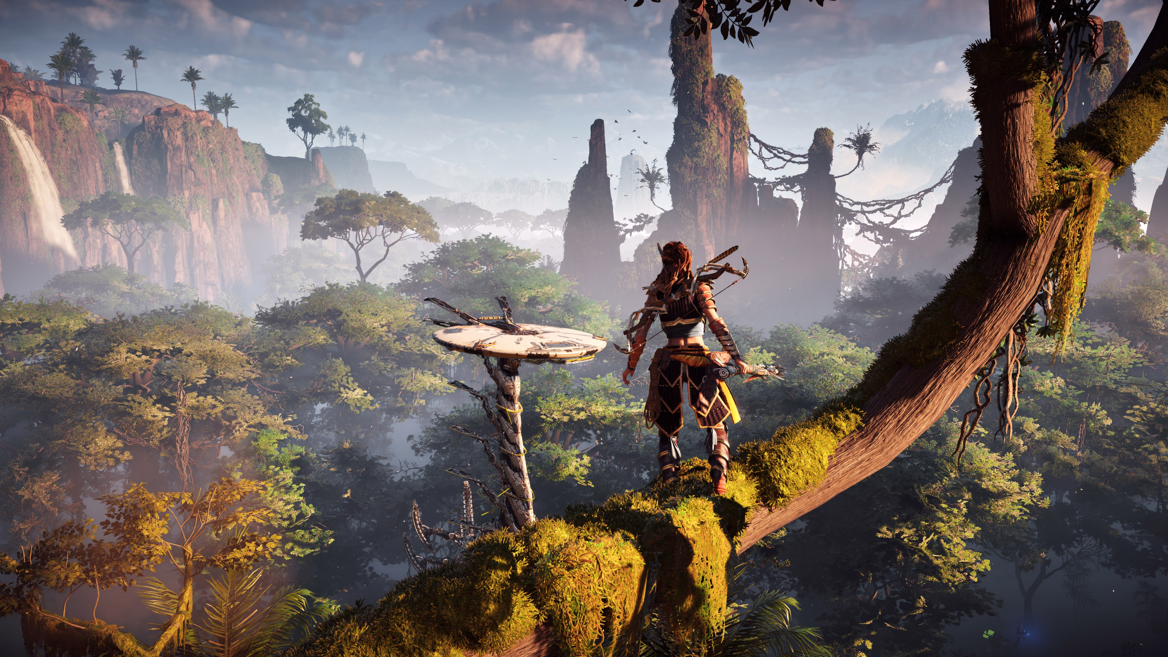 Aloy from Horizon Zero Dawn in a forest HD Wallpaper