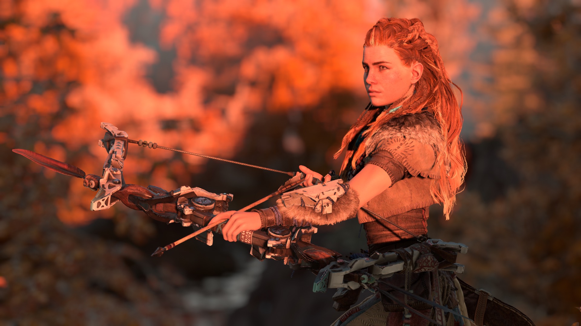 Aloy from Horizon Zero Dawn with a bow HD Wallpaper