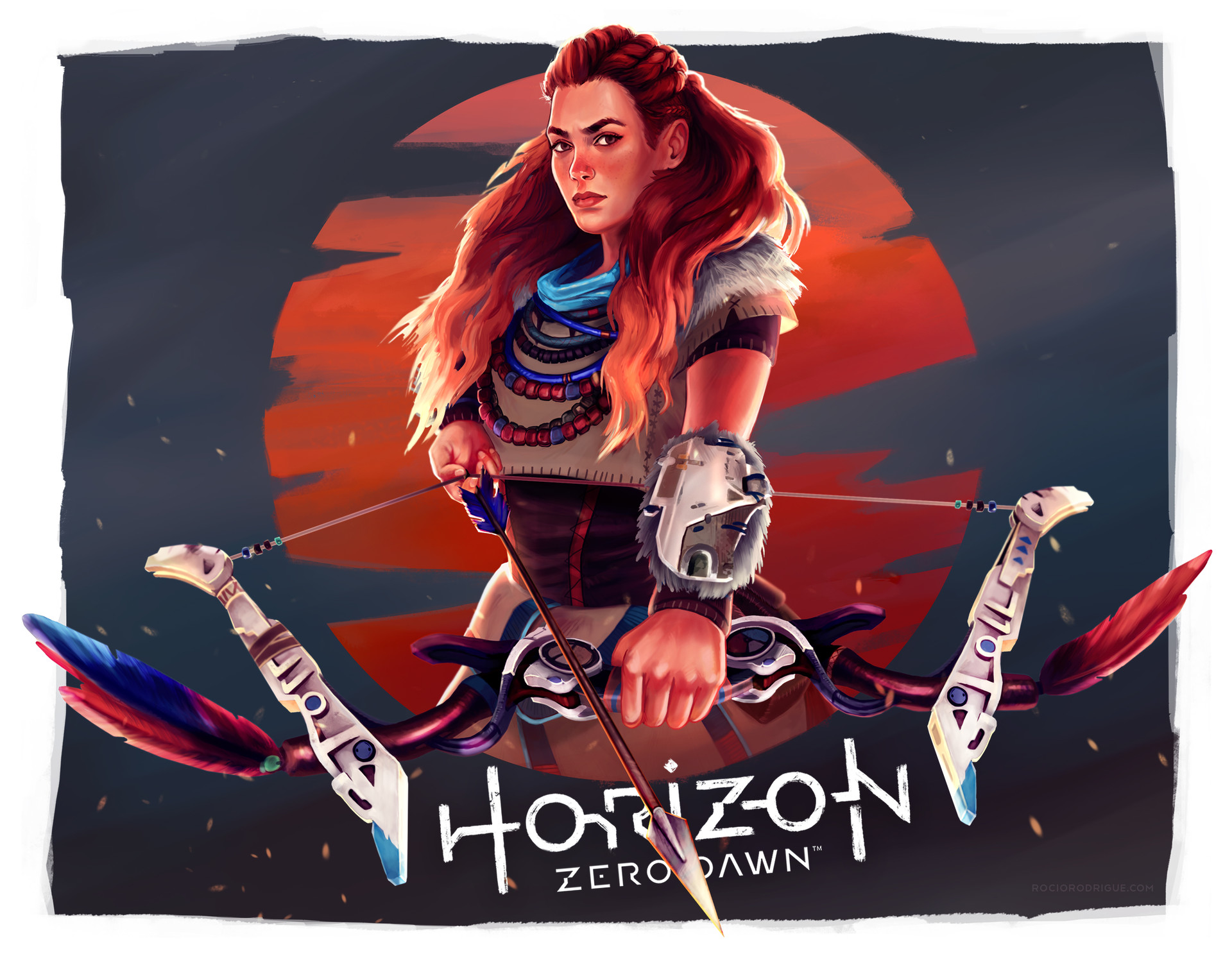 Aloy from Horizon Zero Dawn with a bow HD Wallpaper