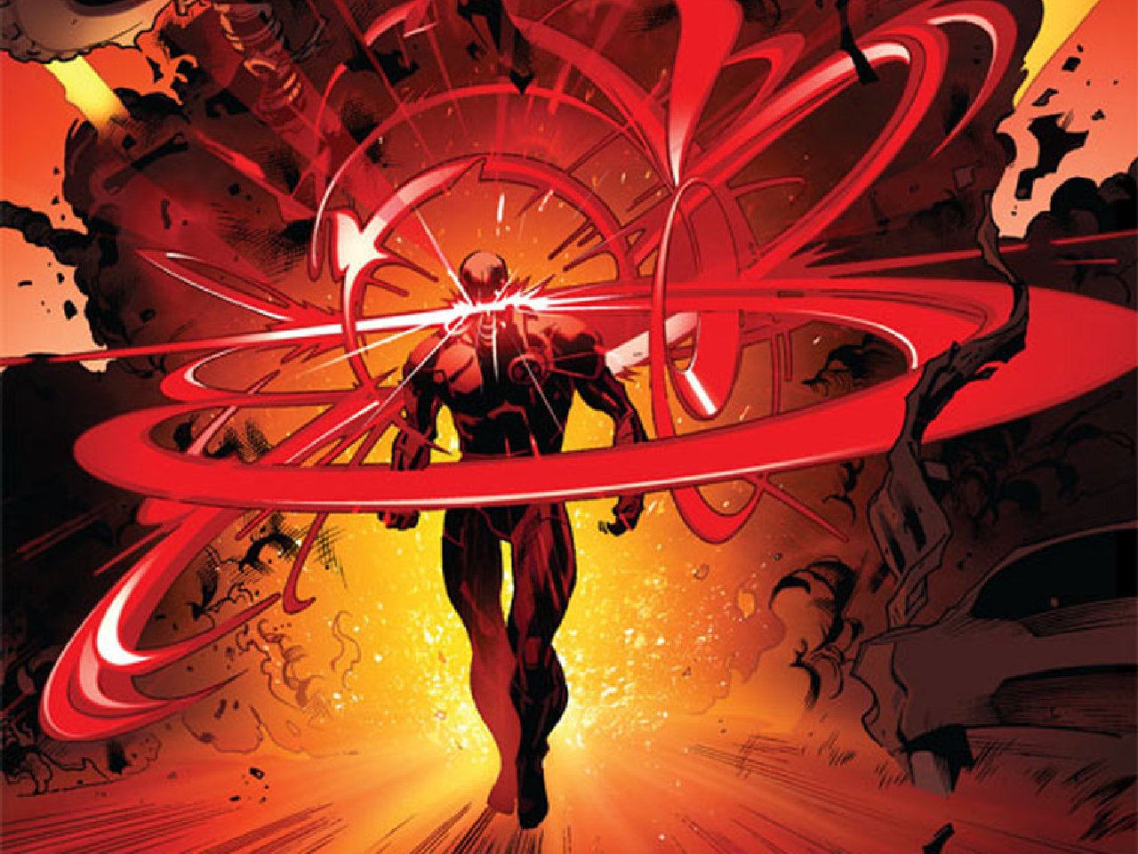 Cyclops from Marvel Comics firing optic blast HD Wallpaper
