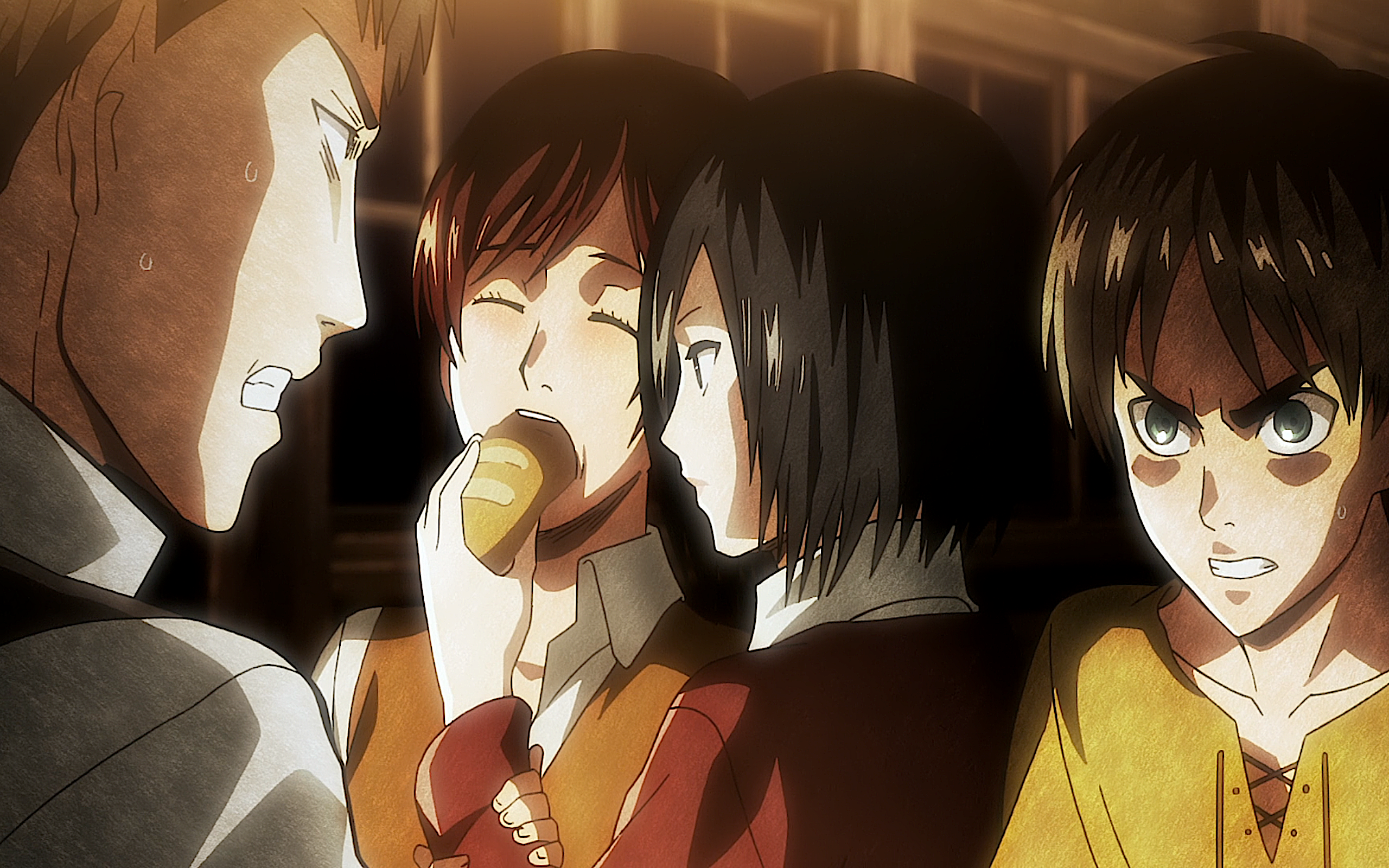 Sasha Blouse and friends from Attack on Titan HD Wallpaper