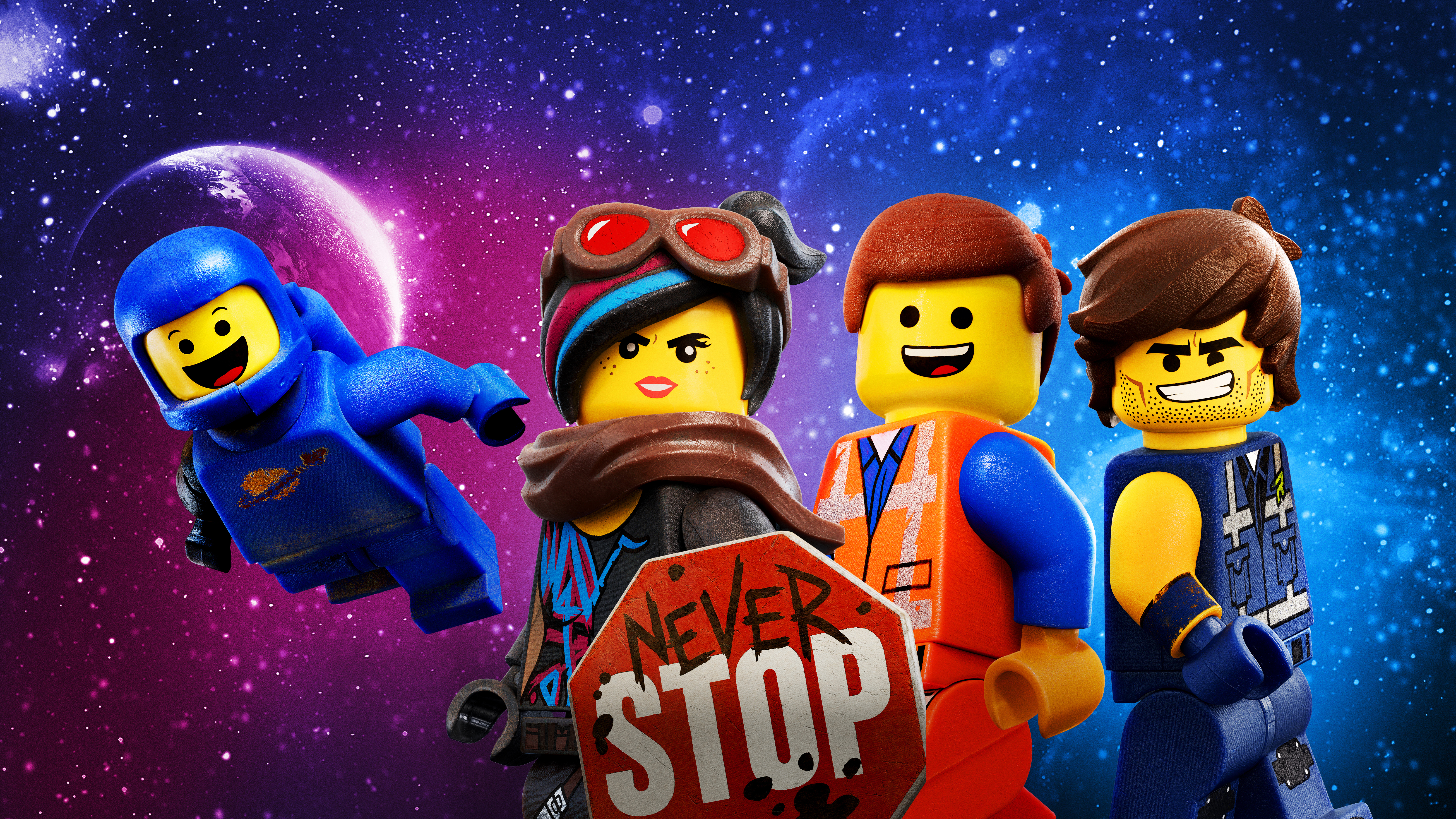 The Lego Movie characters in space HD Wallpaper