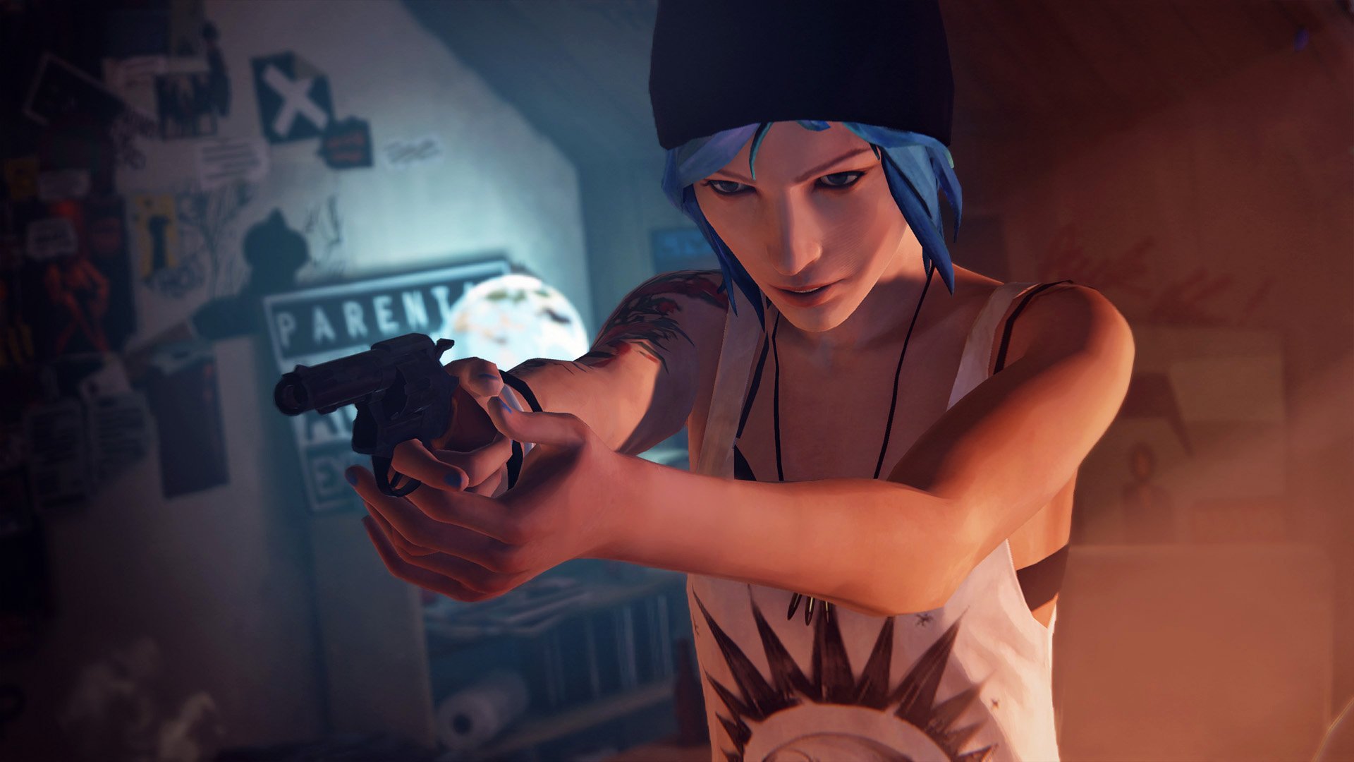 Chloe Price from Life is Strange holding a gun HD Wallpaper