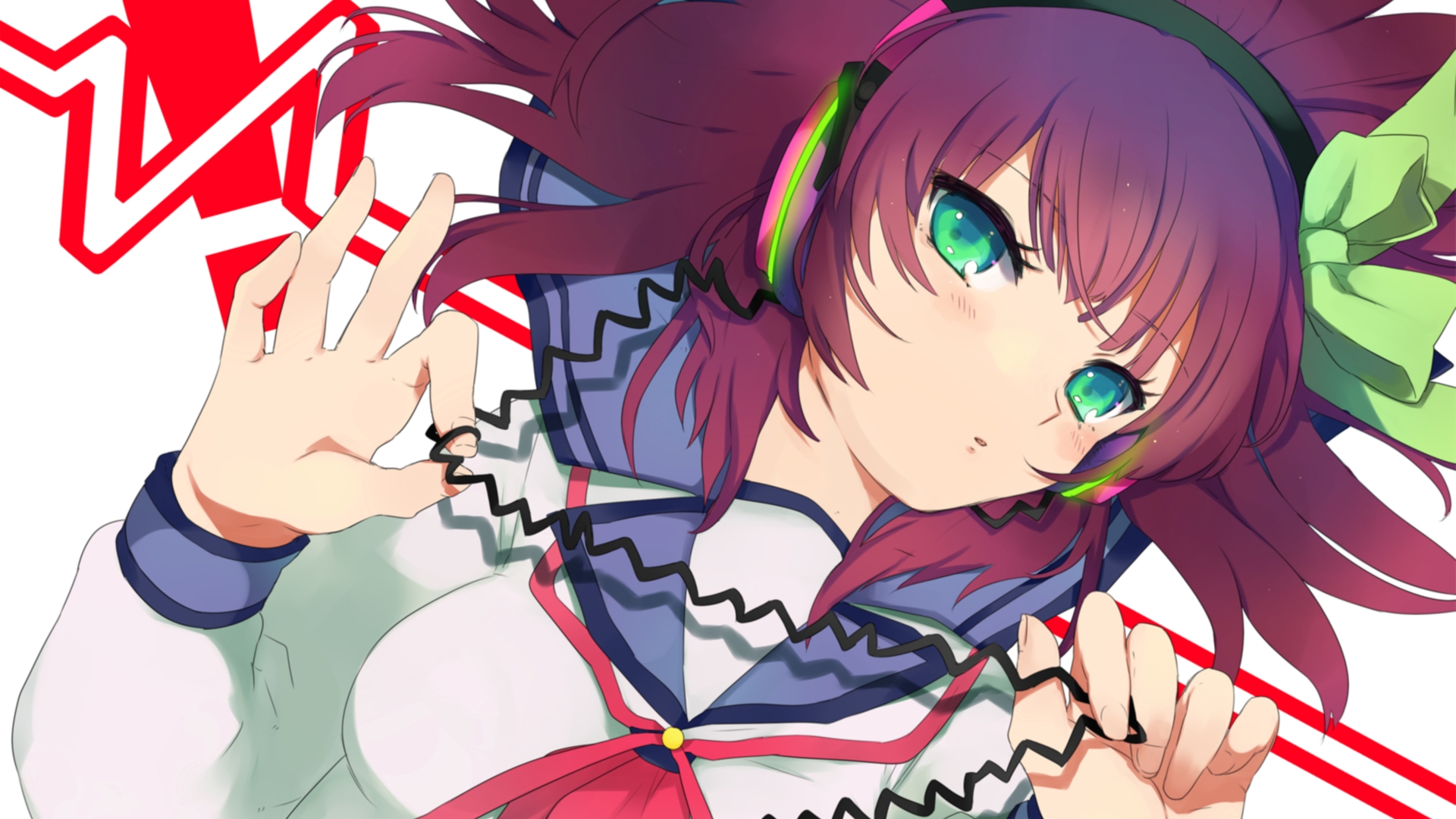 Yuri Nakamura from Angel Beats! with headphones HD Wallpaper