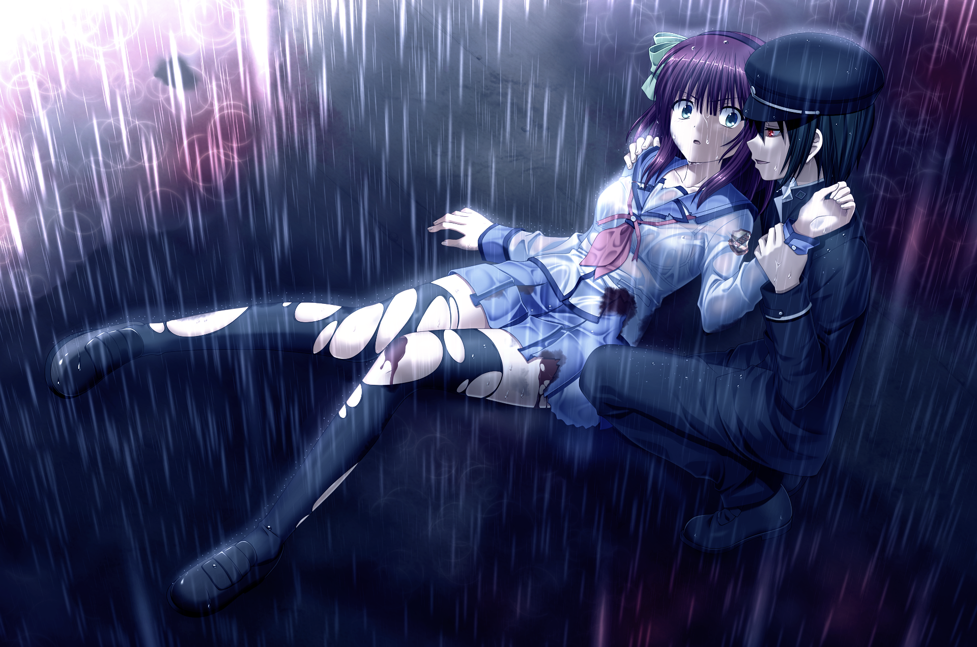 Yuri Nakamura in the rain HD Wallpaper