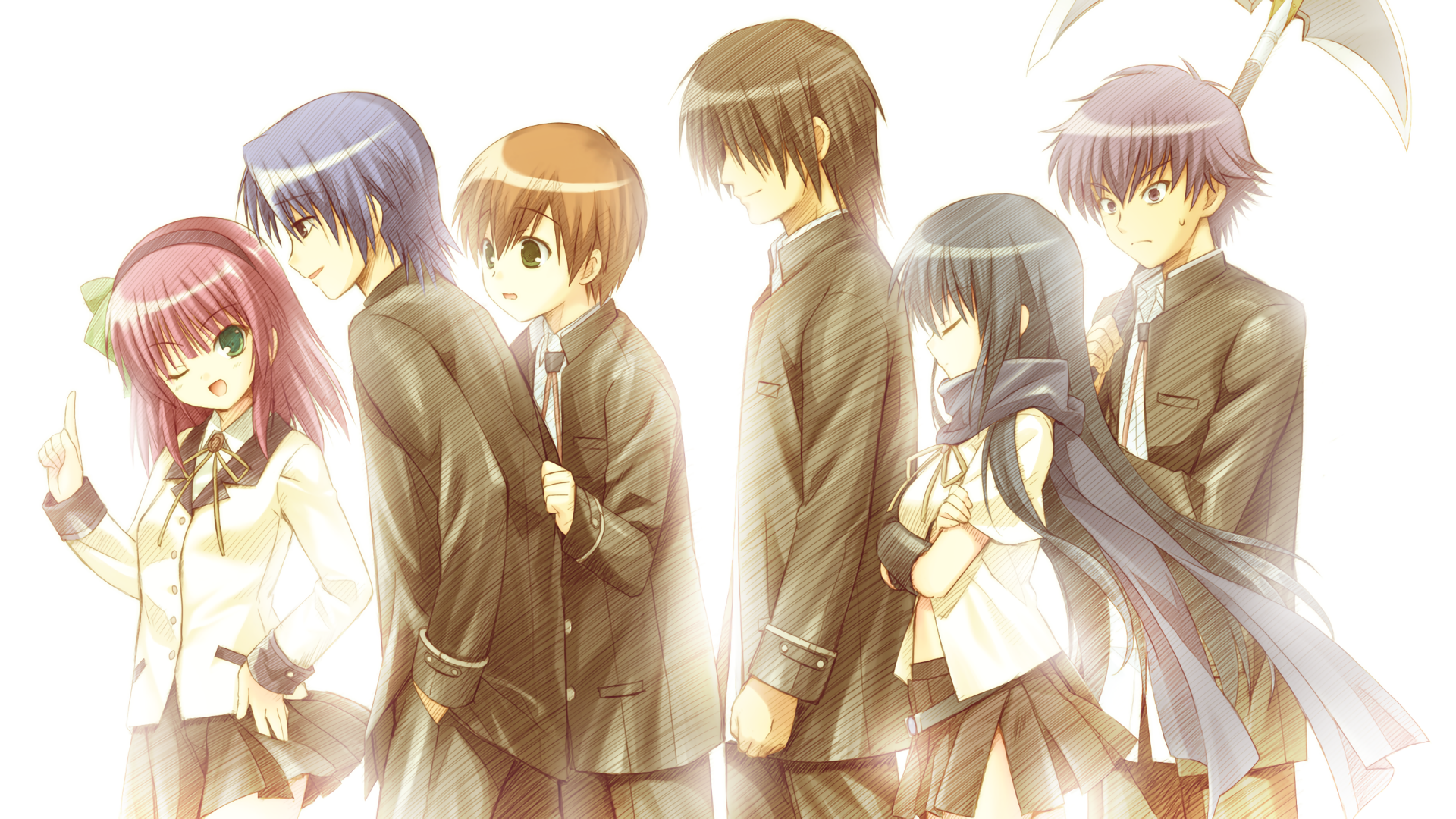 Yuri Nakamura and friends from Angel Beats! HD Wallpaper