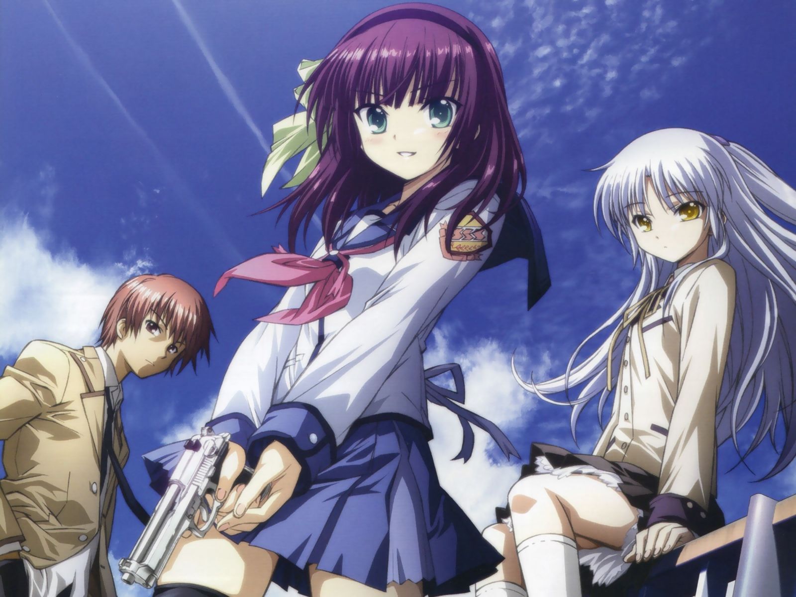 Yuri Nakamura and companions from Angel Beats! HD Wallpaper