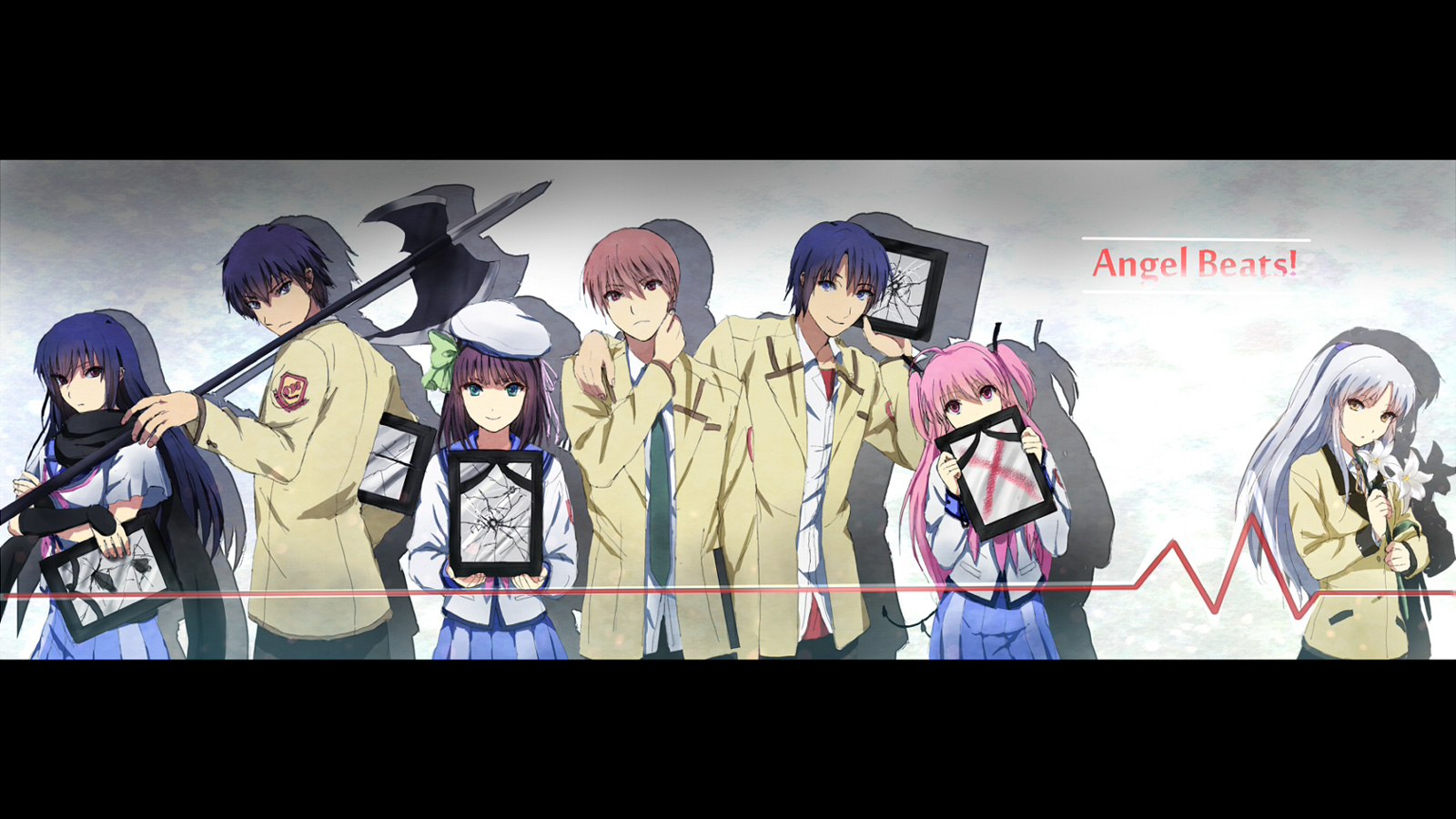 Angel Beats! characters with broken frames HD Wallpaper