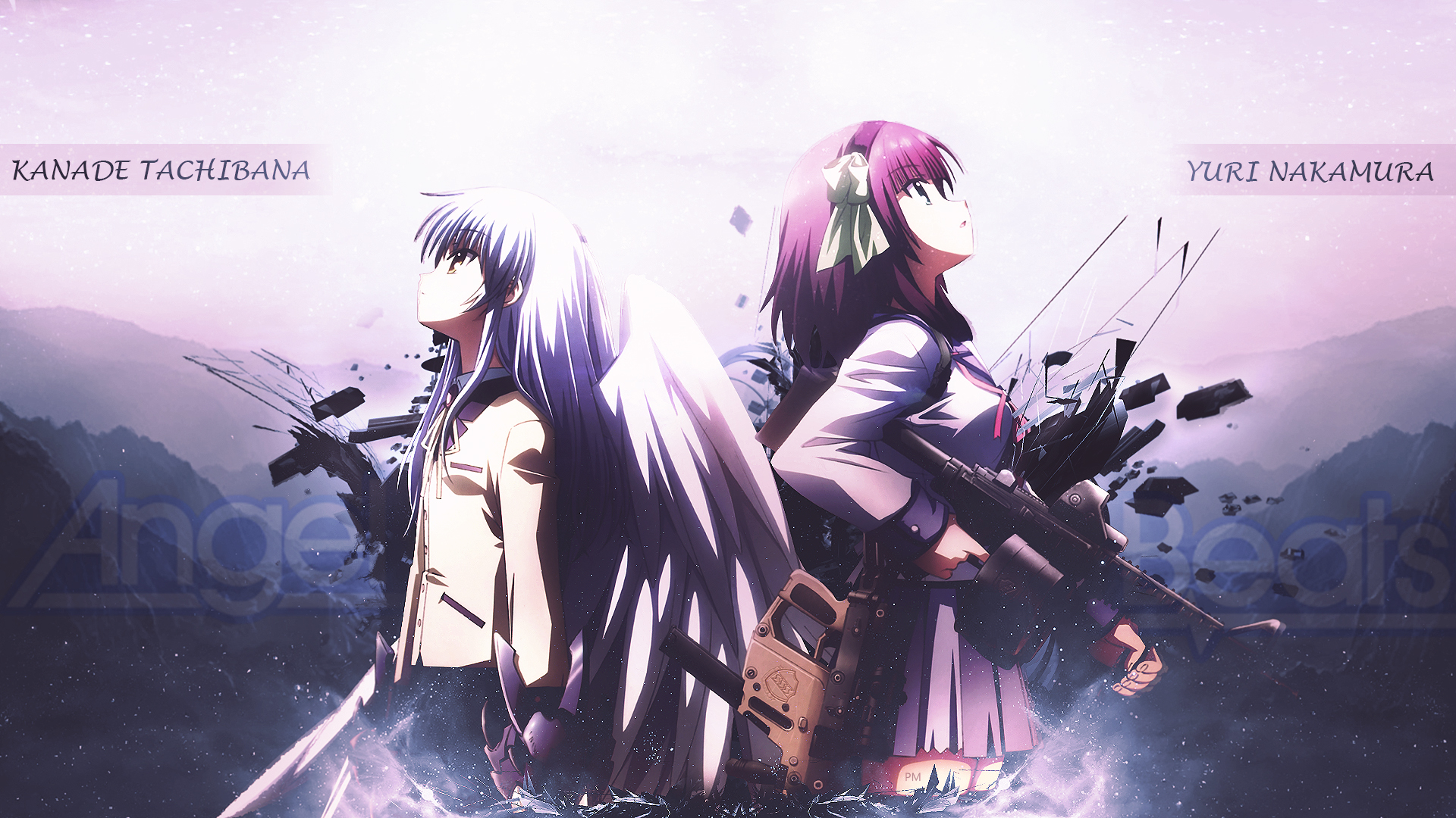 Kanade Tachibana and Yuri Nakamura from Angel Beats HD Wallpaper
