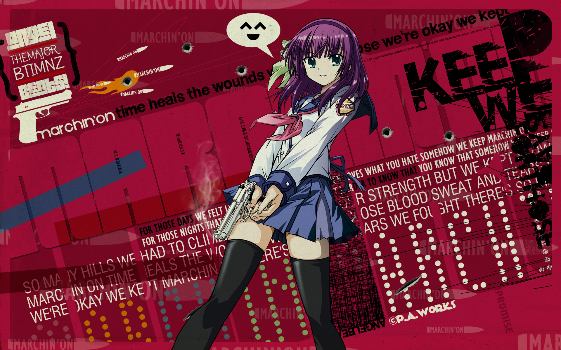 Yuri Nakamura from Angel Beats! HD Wallpaper