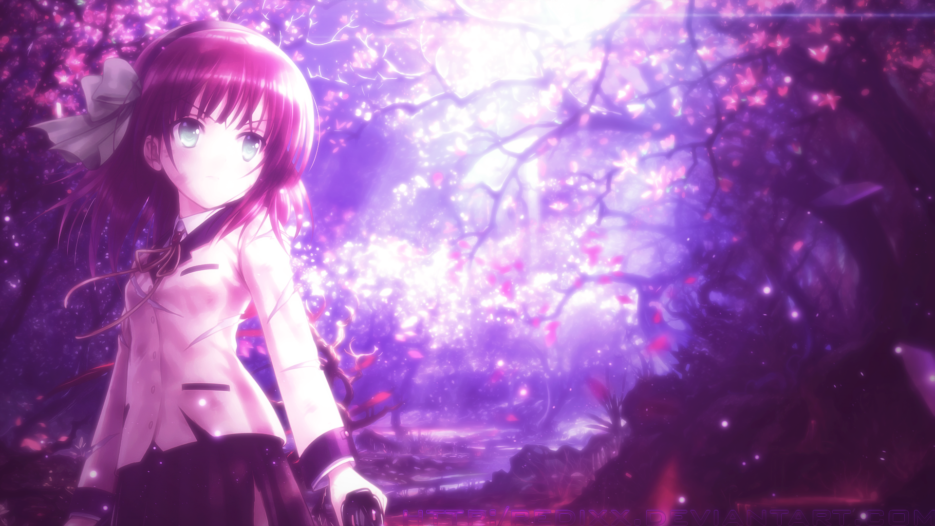 Yuri Nakamura in a magical forest HD Wallpaper