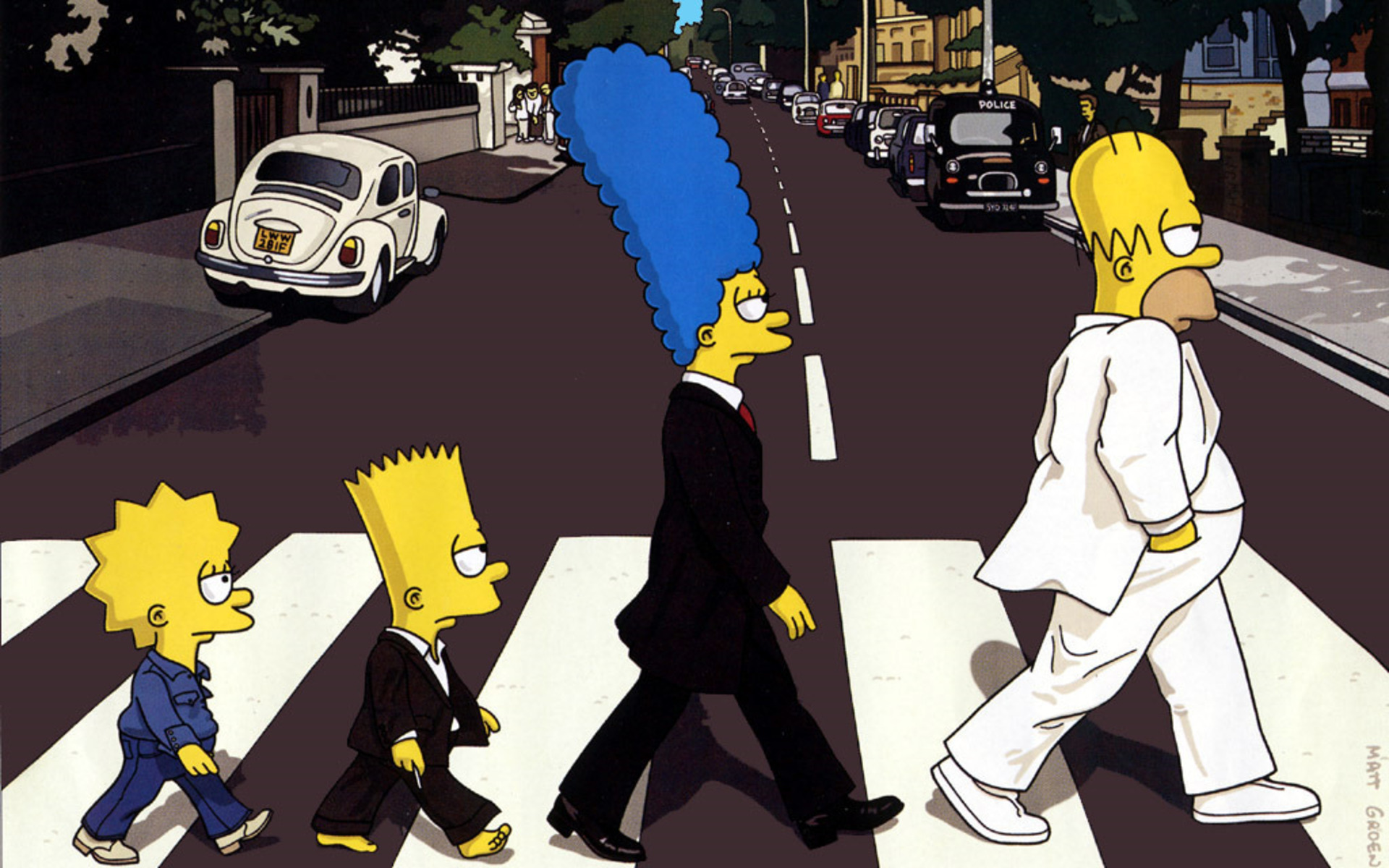 The Simpsons Abbey Road HD Wallpaper