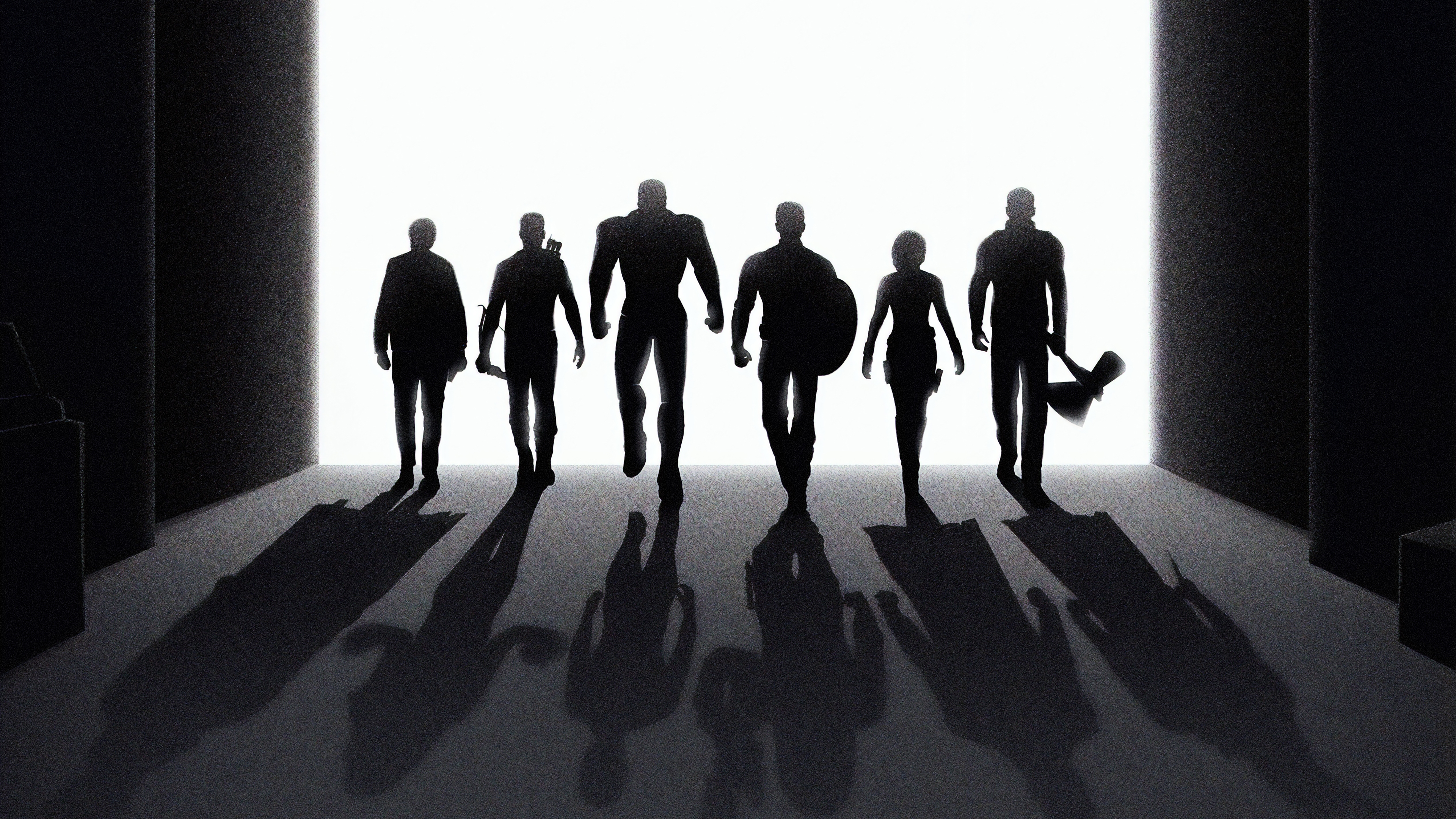 The Avengers walking towards the light HD Wallpaper