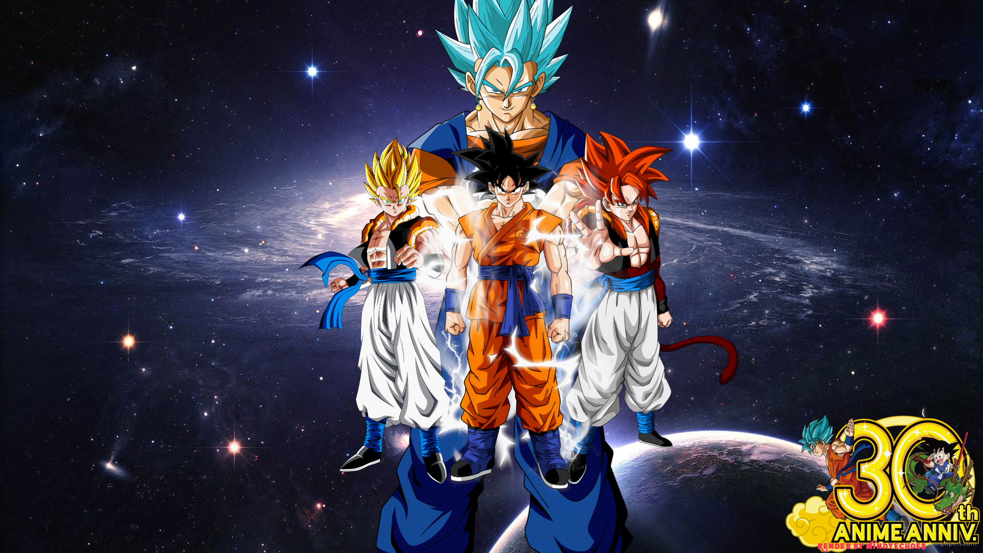 Dragon Ball Z Characters in Space HD Wallpaper