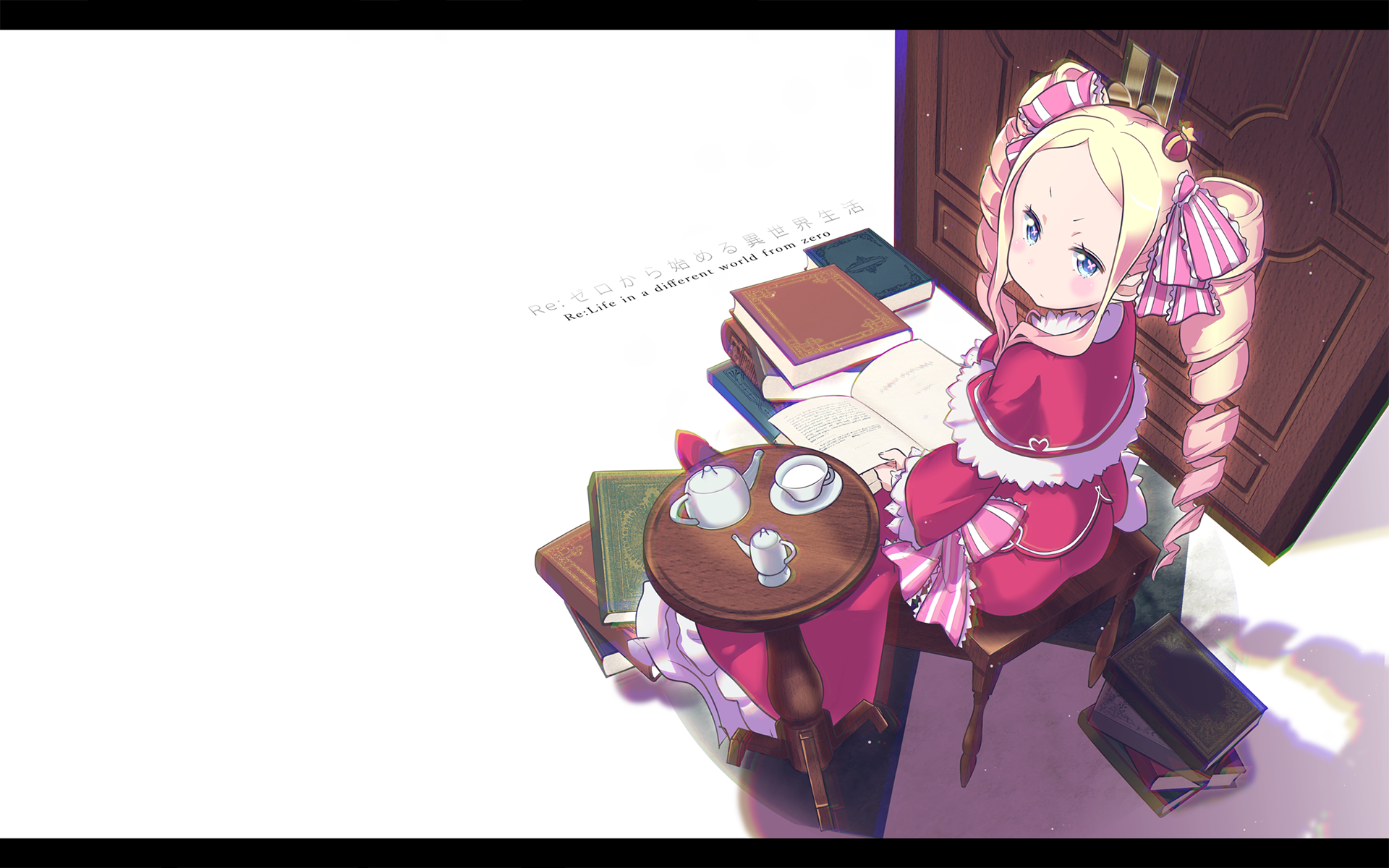 Beatrice from Re:Zero reading books HD Wallpaper