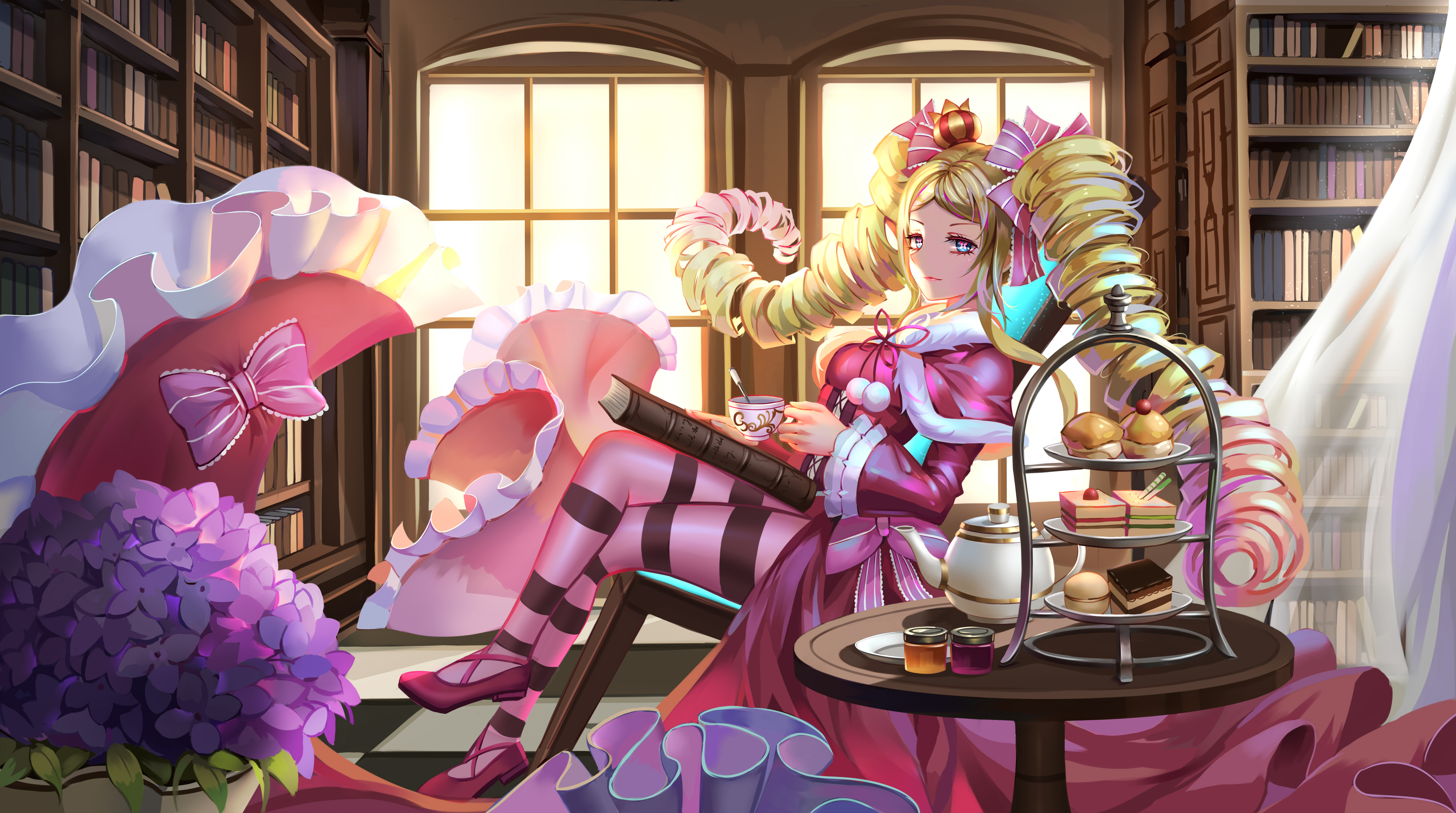 Beatrice from Re:ZERO in a library HD Wallpaper