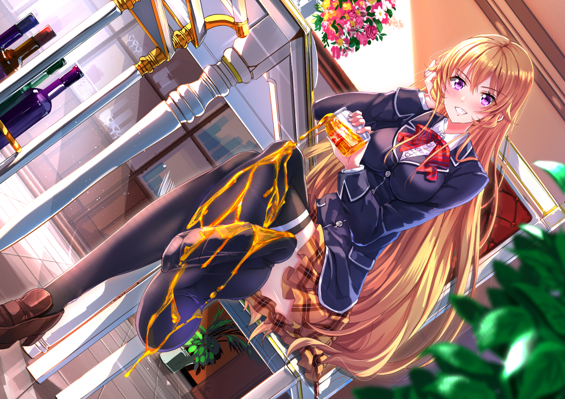 Erina Nakiri pouring juice HD Wallpaper