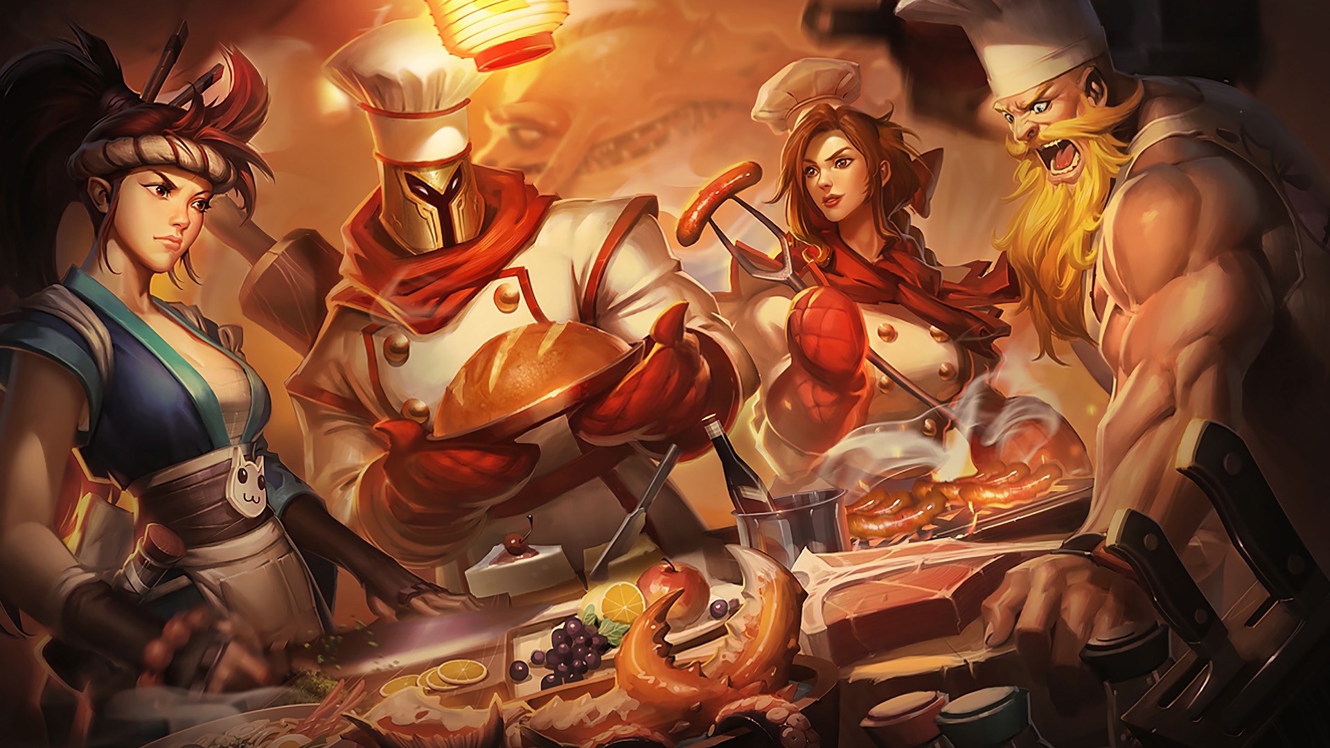 League of Legends chefs cooking food HD Wallpaper