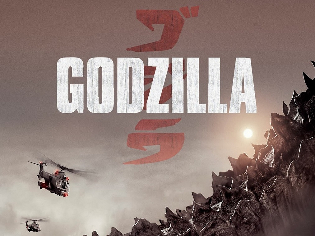 Godzilla movie poster with helicopters HD Wallpaper