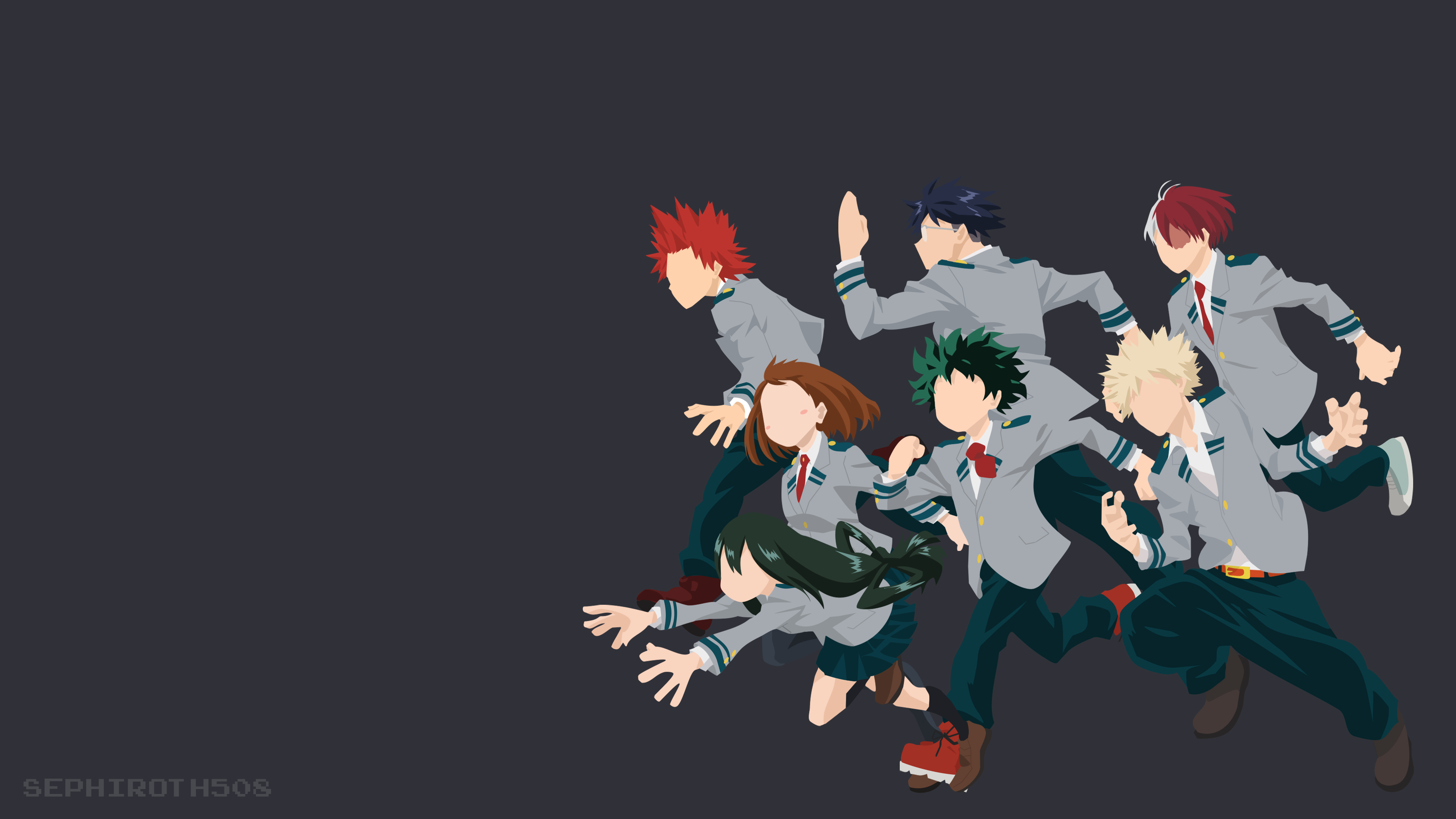 Eijiro Kirishima Running Scene from My Hero Academia HD Wallpaper