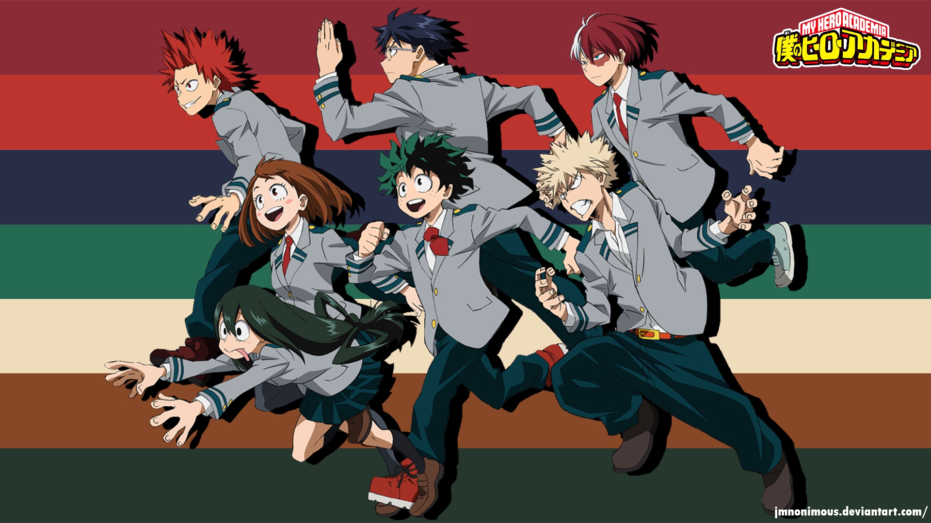 My Hero Academia characters running HD Wallpaper