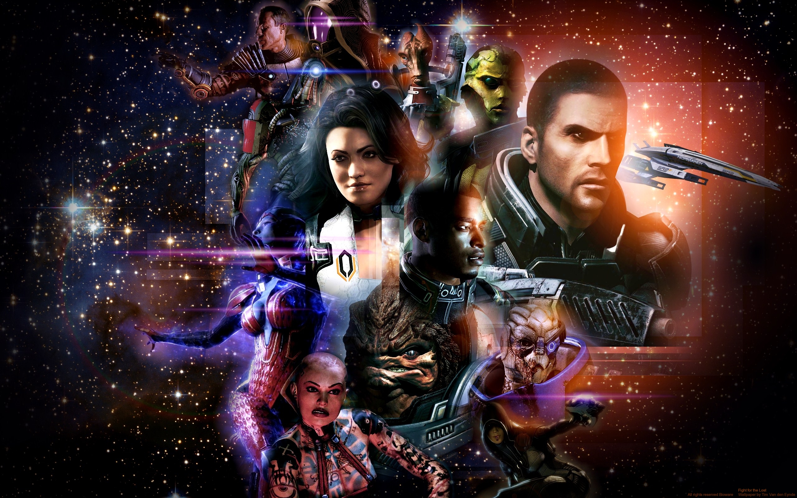 Mass Effect characters in space HD Wallpaper