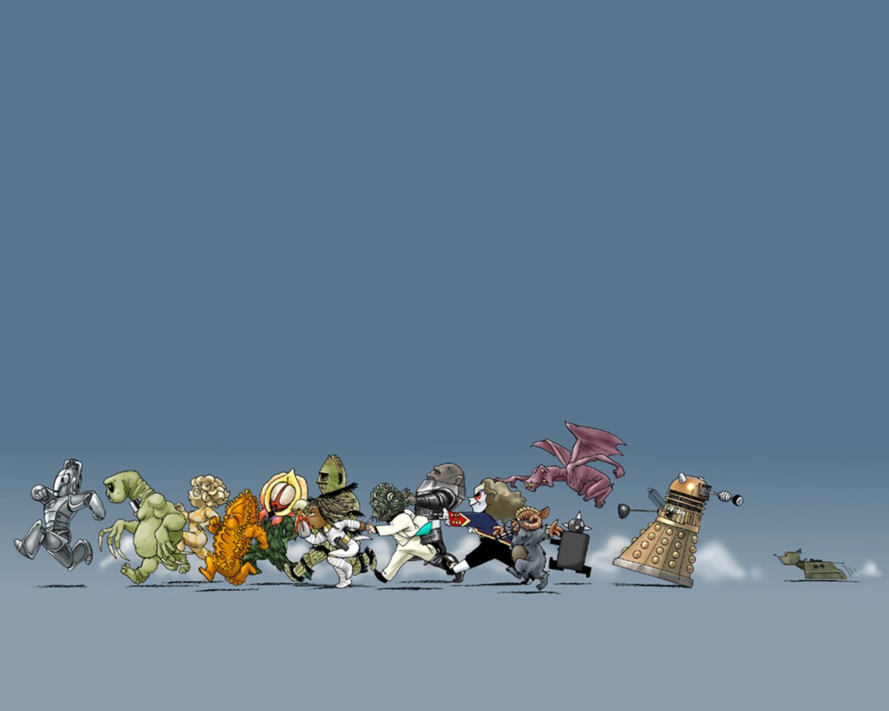 Doctor Who monsters running HD Wallpaper