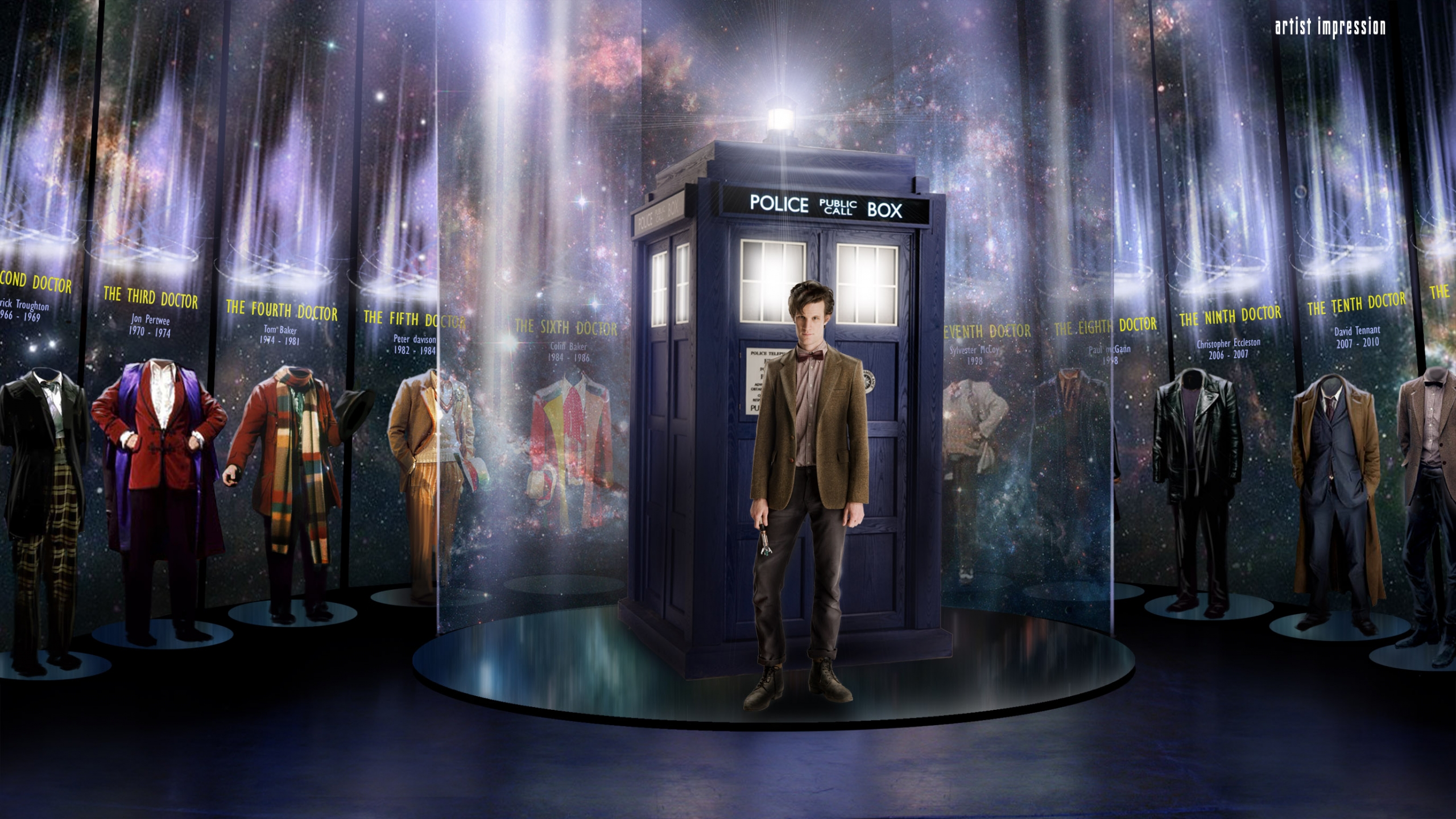 Doctor Who TARDIS and Doctors' Outfits HD Wallpaper