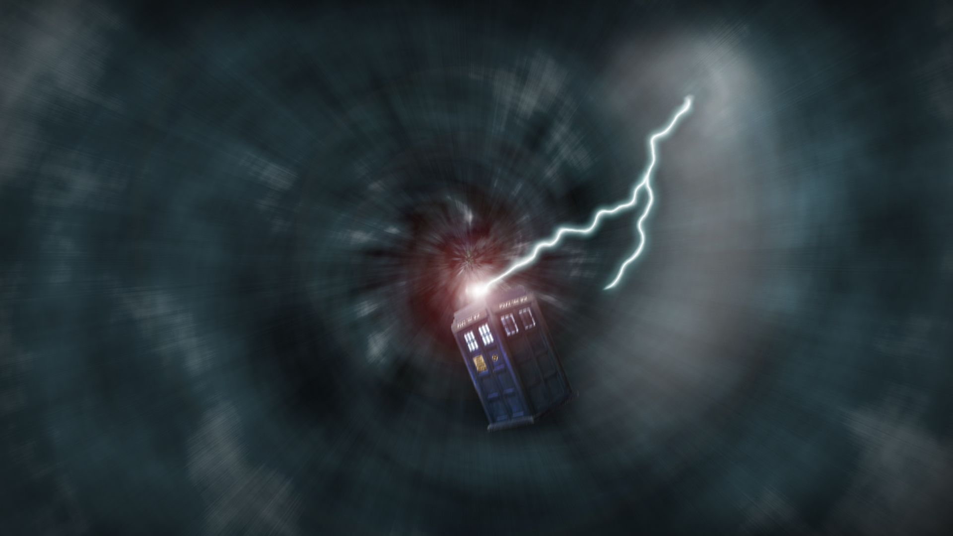 TARDIS from Doctor Who in a vortex HD Wallpaper