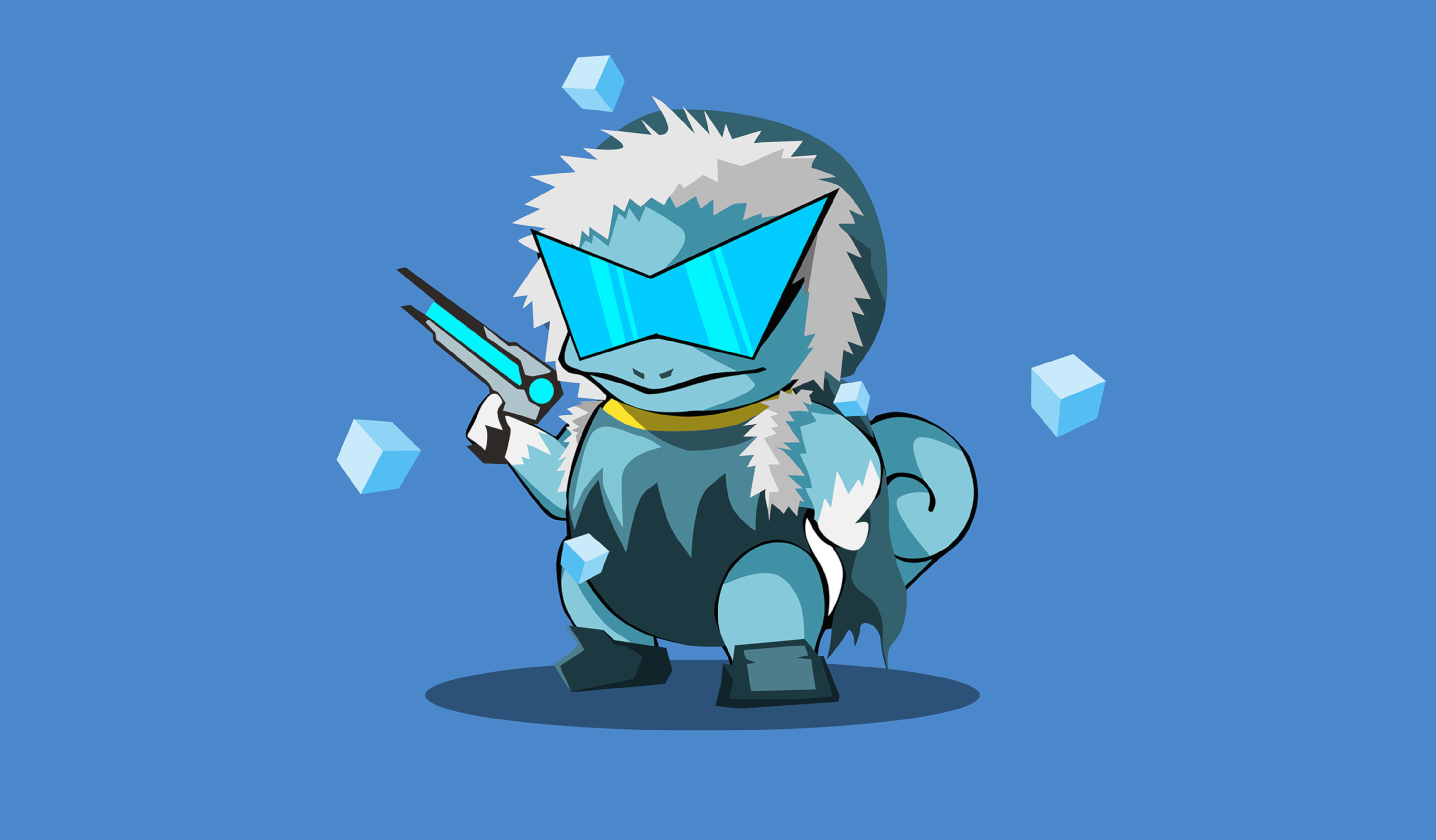 Squirtle from Pokémon with futuristic gear HD Wallpaper