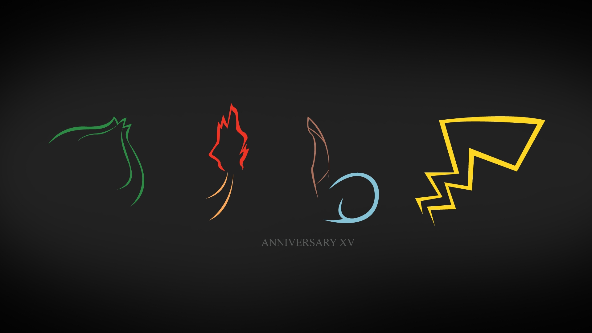Pokemon Anniversary XV minimalist icons HD Wallpaper