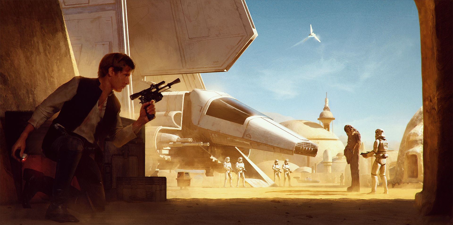 Han Solo and Chewbacca in Star Wars HD Wallpaper