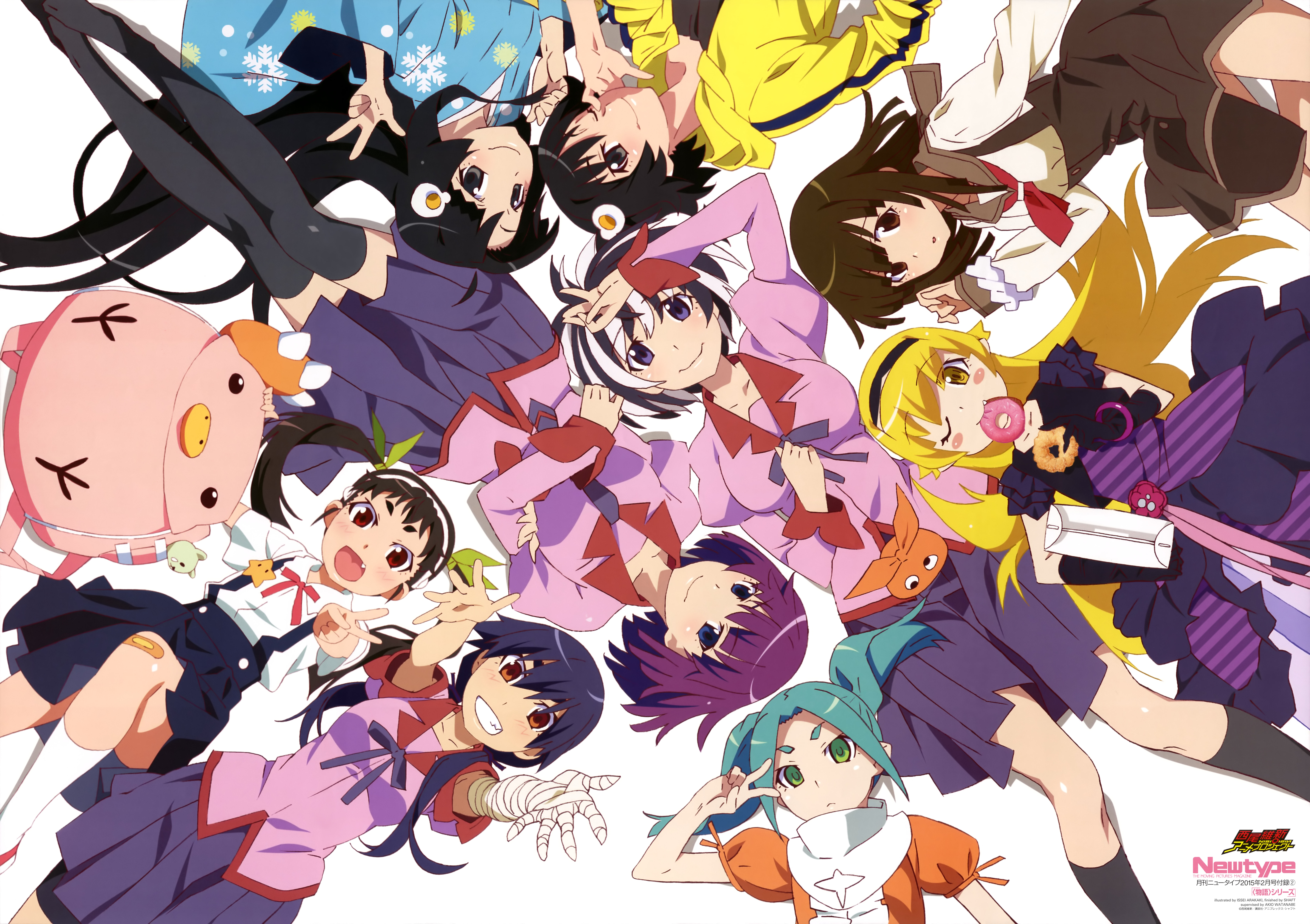 Nadeko Sengoku and friends from Monogatari Series HD Wallpaper
