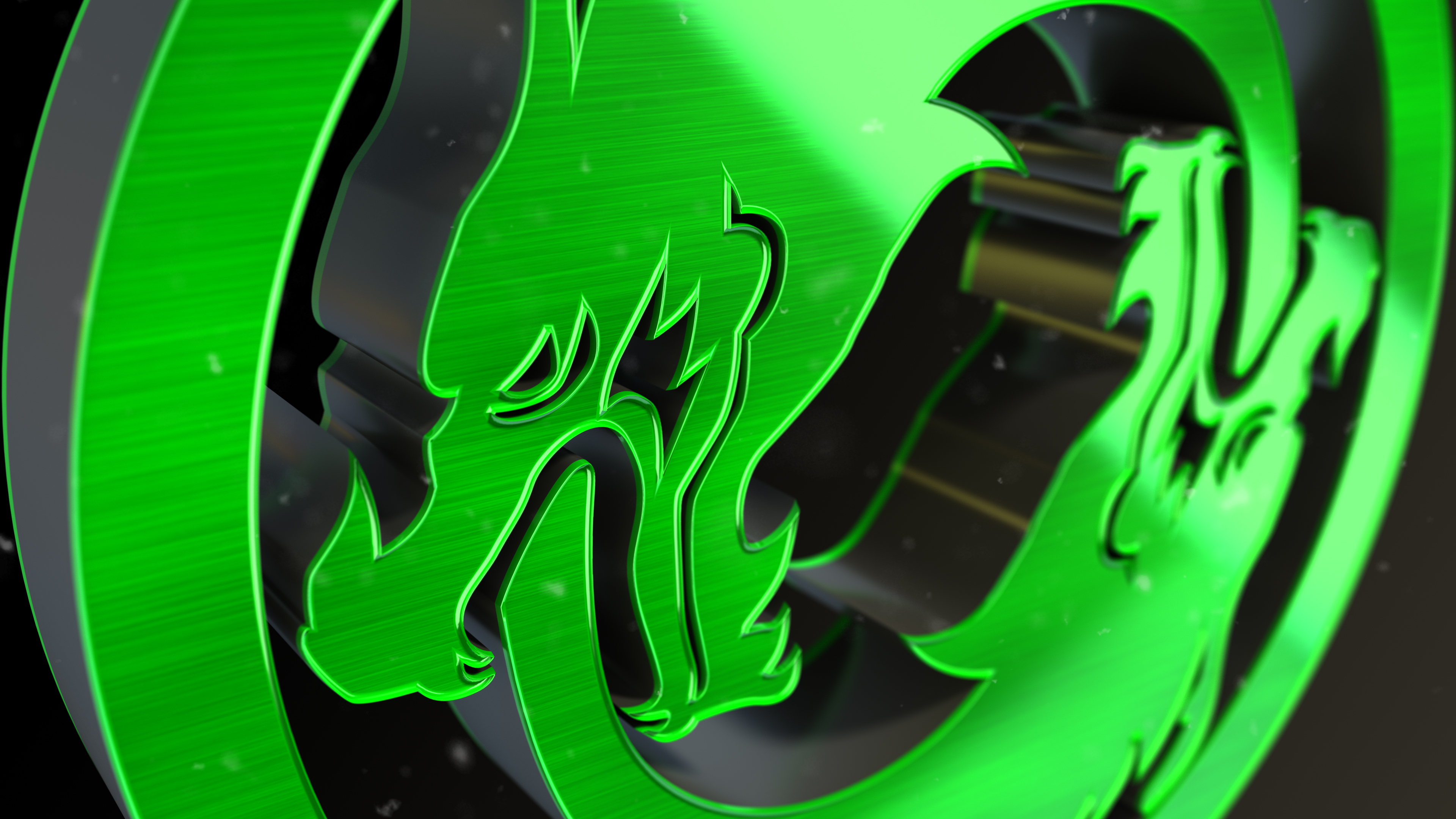 Green Dragon Logo 4K HD Wallpaper