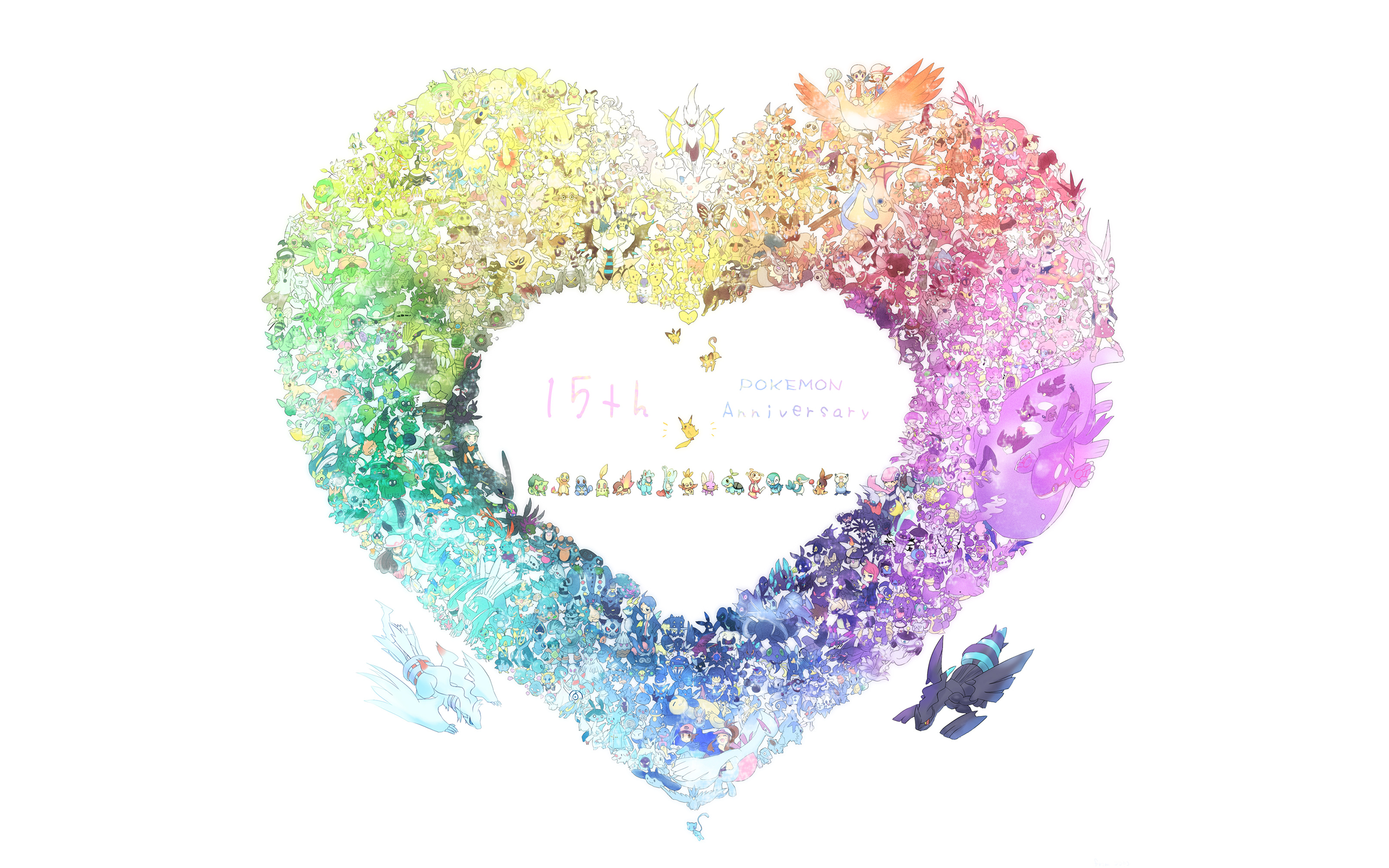 Pokemon 15th Anniversary Heart HD Wallpaper