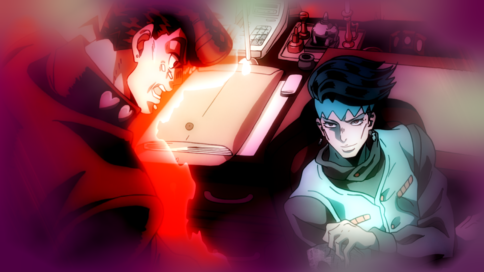 Josuke Higashikata and Rohan Kishibe from JoJo's Bizarre Adventure HD Wallpaper
