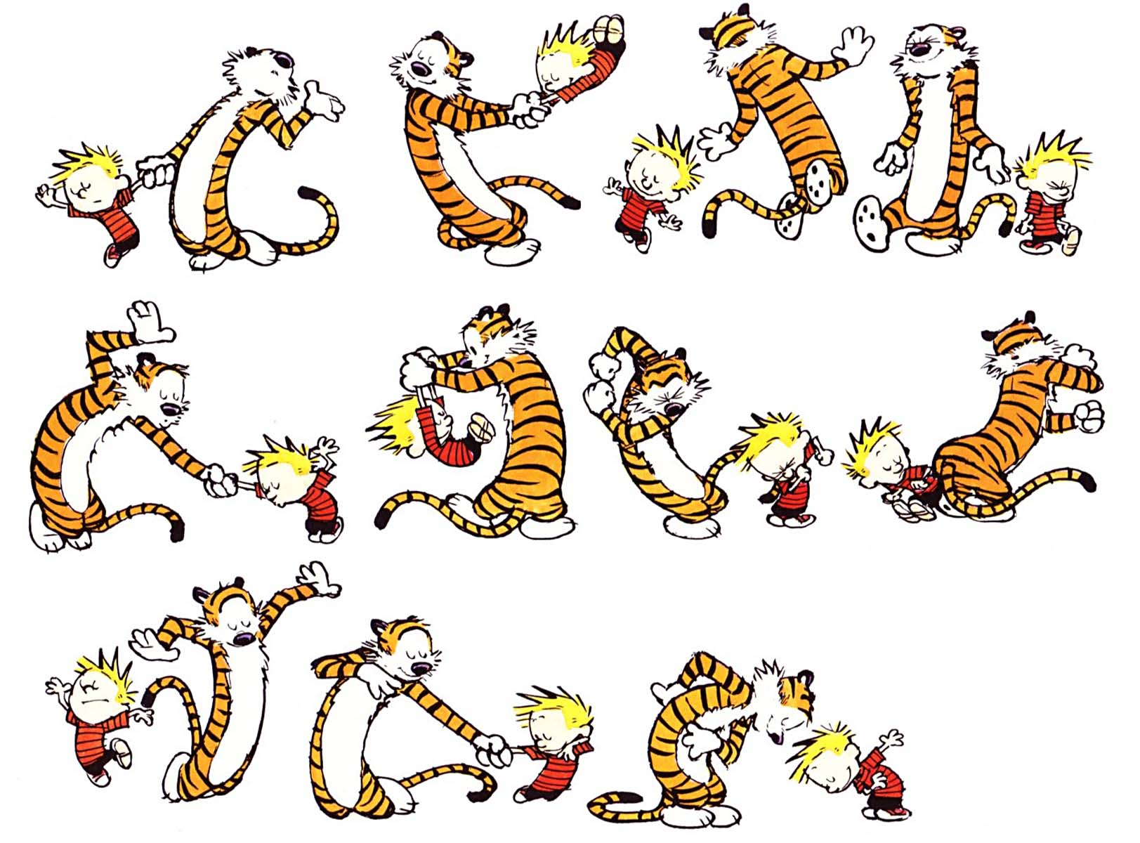 Calvin and Hobbes comic strip panels HD Wallpaper