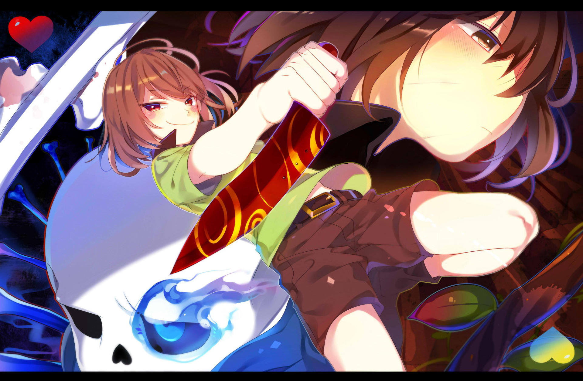 Chara and Sans from Undertale HD Wallpaper