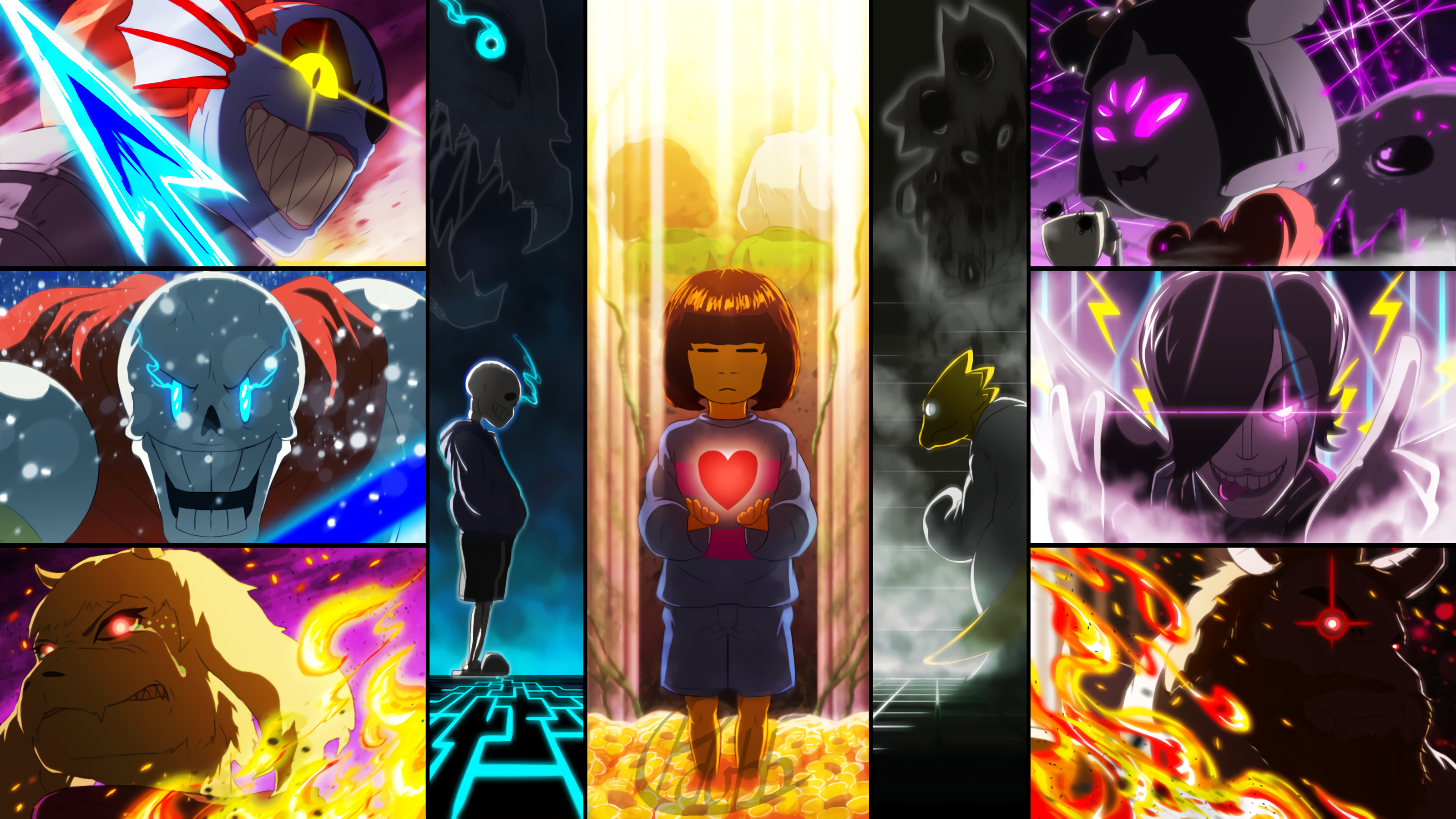 Undertale characters collage HD Wallpaper