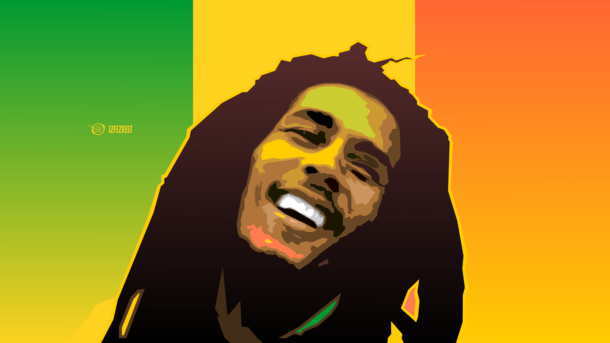 Bob Marley portrait with Jamaican flag background HD Wallpaper