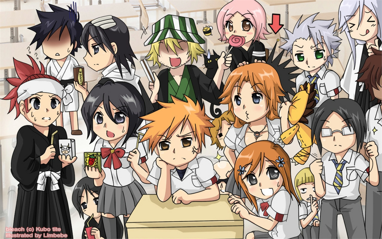 Bleach characters in a classroom setting HD Wallpaper