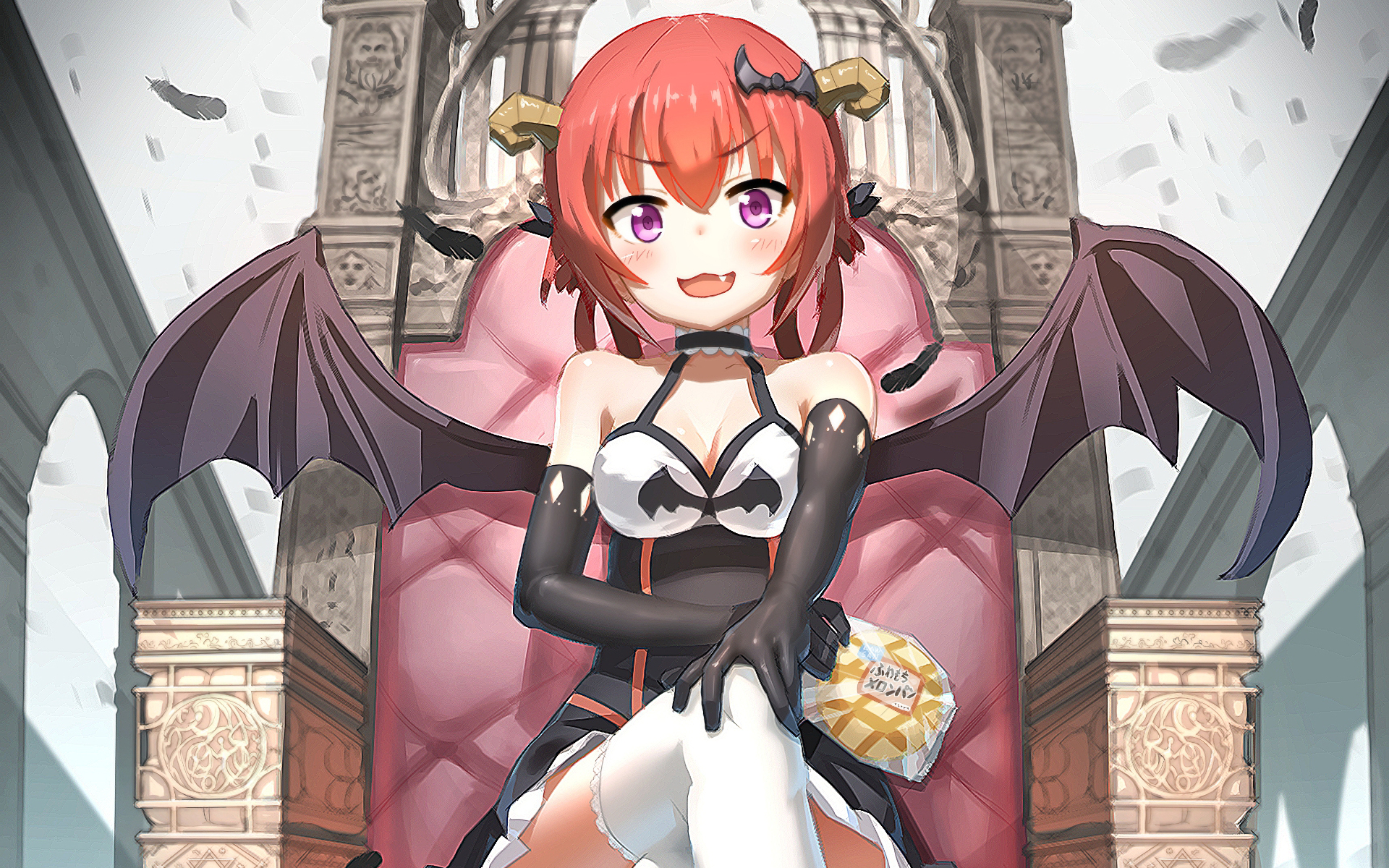 Satanichia Kurumizawa McDowell sitting on a throne HD Wallpaper