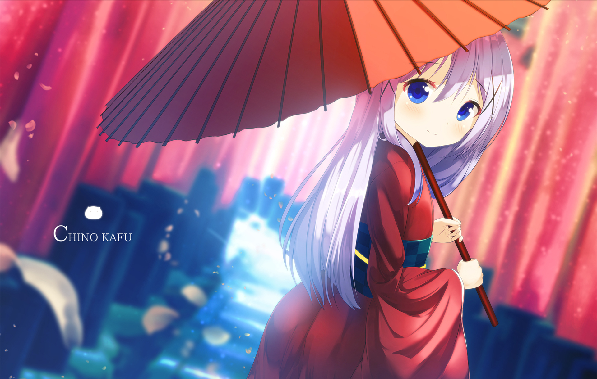 Chino Kafu with Umbrella HD Wallpaper