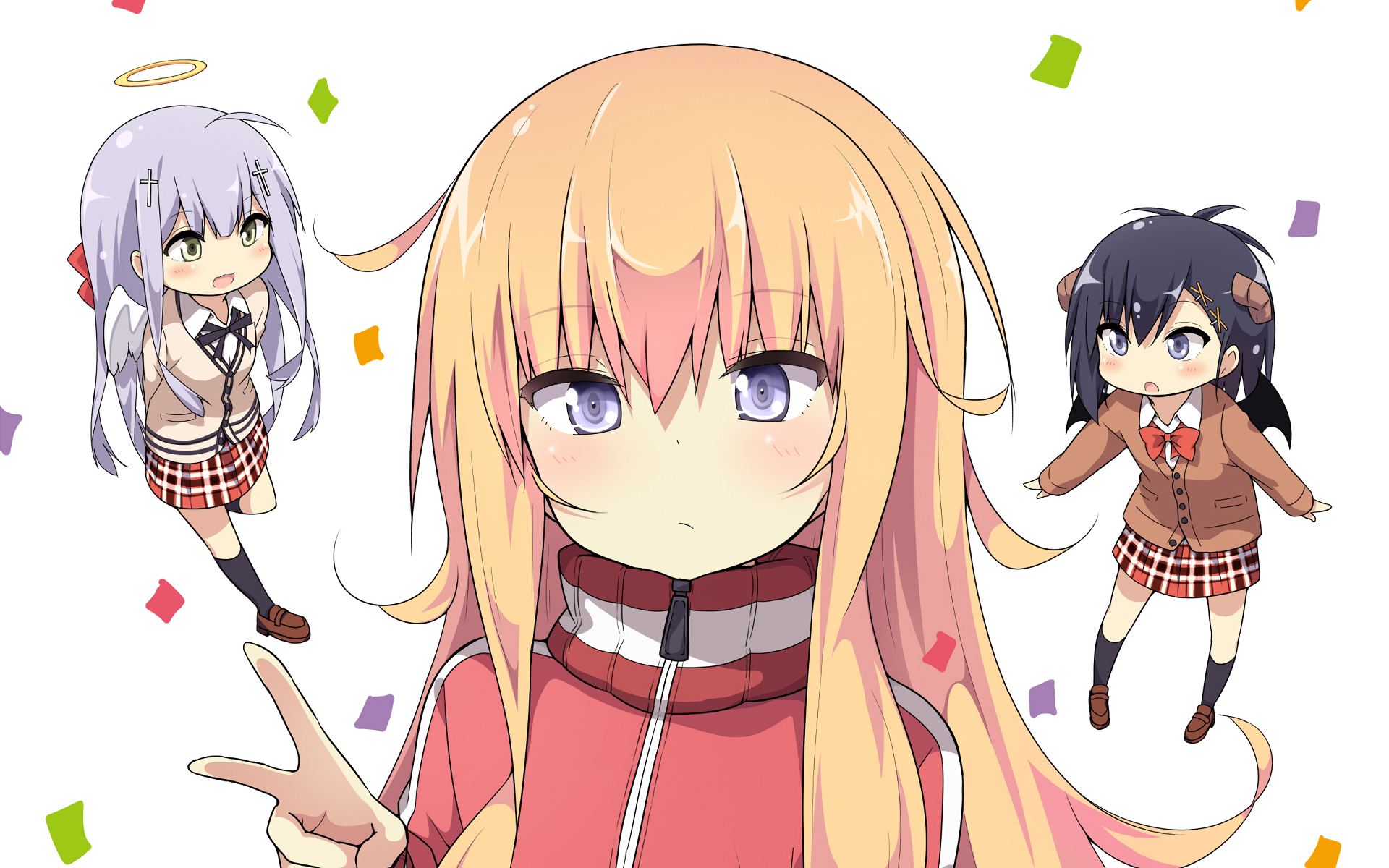Gabriel Tenma, Raphel, and Vignette from Gabriel Dropout HD Wallpaper